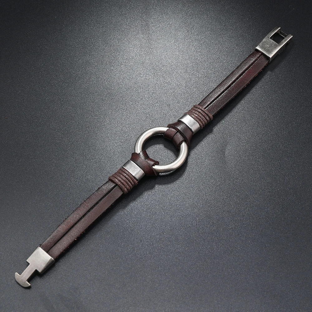 Handmade Genuine Leather Bracelet for Men and Women, Simple Bracelet