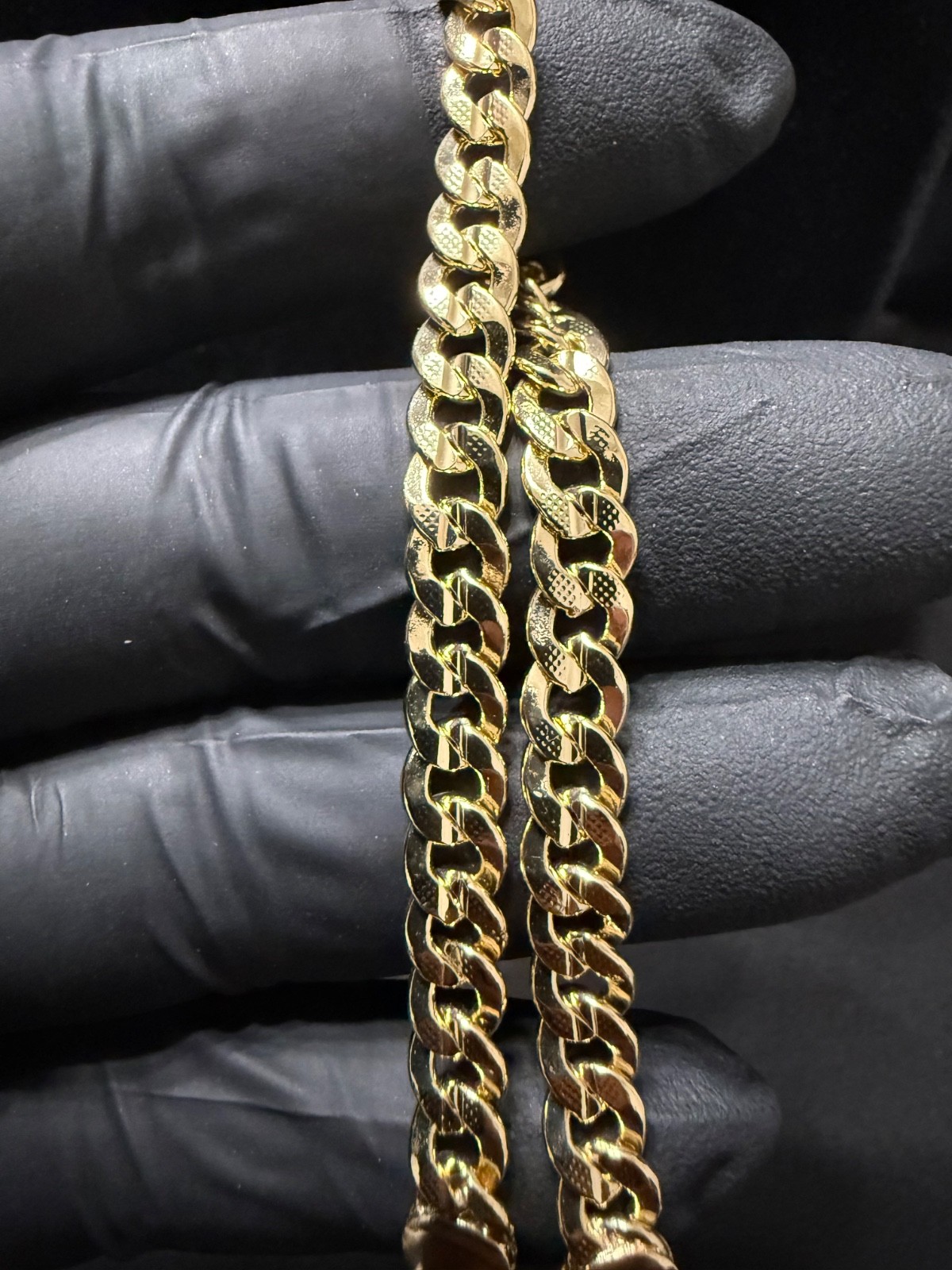concave cuban gold layered bracelet 9 inch 6.5 mm lobster clasp