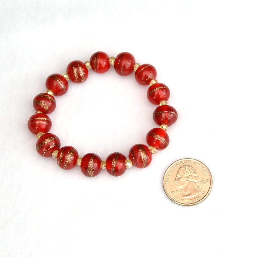 10mm Multi-color Glass Stretch Bracelet