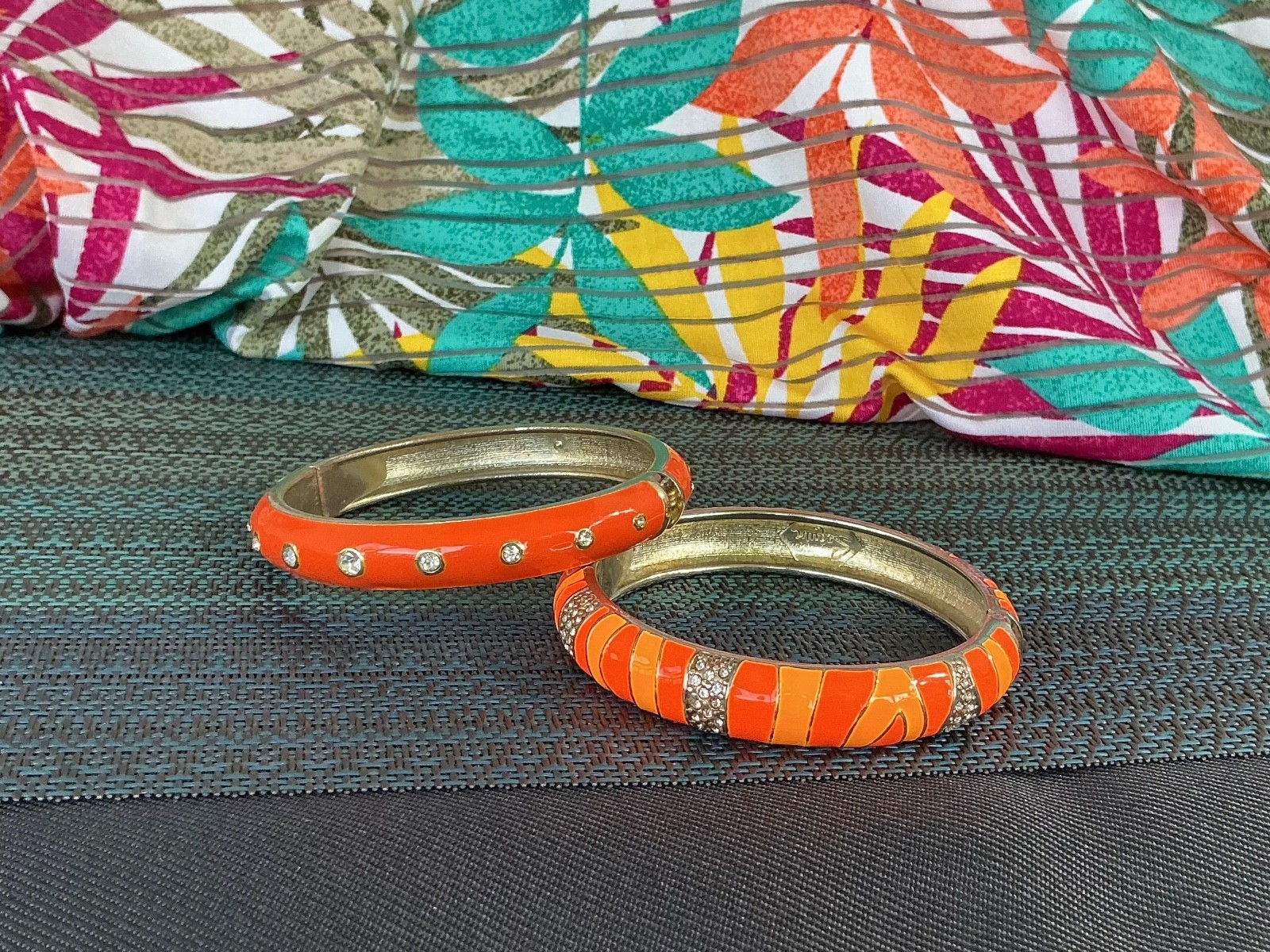 Sequin Nordstrom Enamel Bangles, Crystals, Multicolor Set Of 2