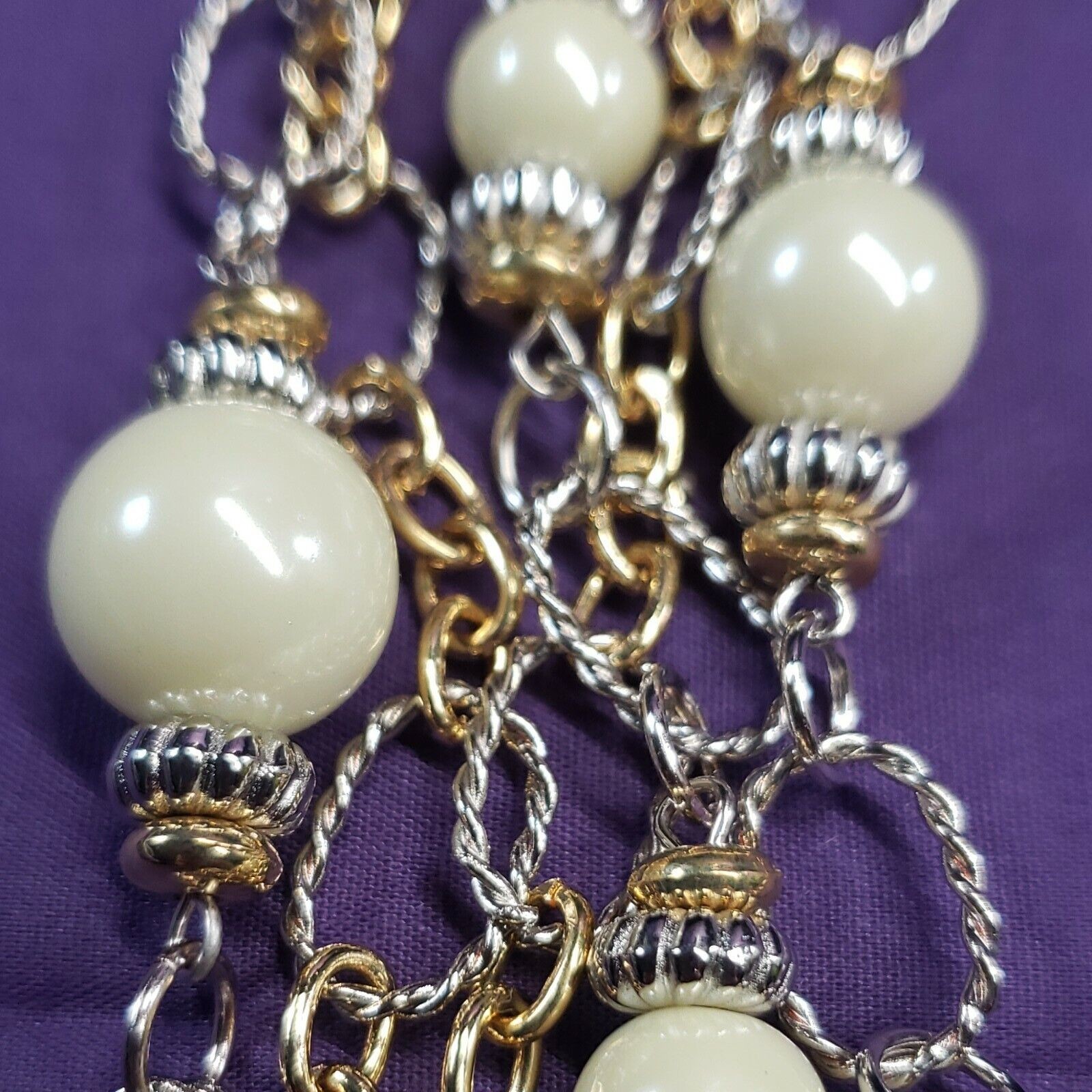 Bijoux Stella Multistrand Mixed Metals Faux Pearl Bracelet, NWT