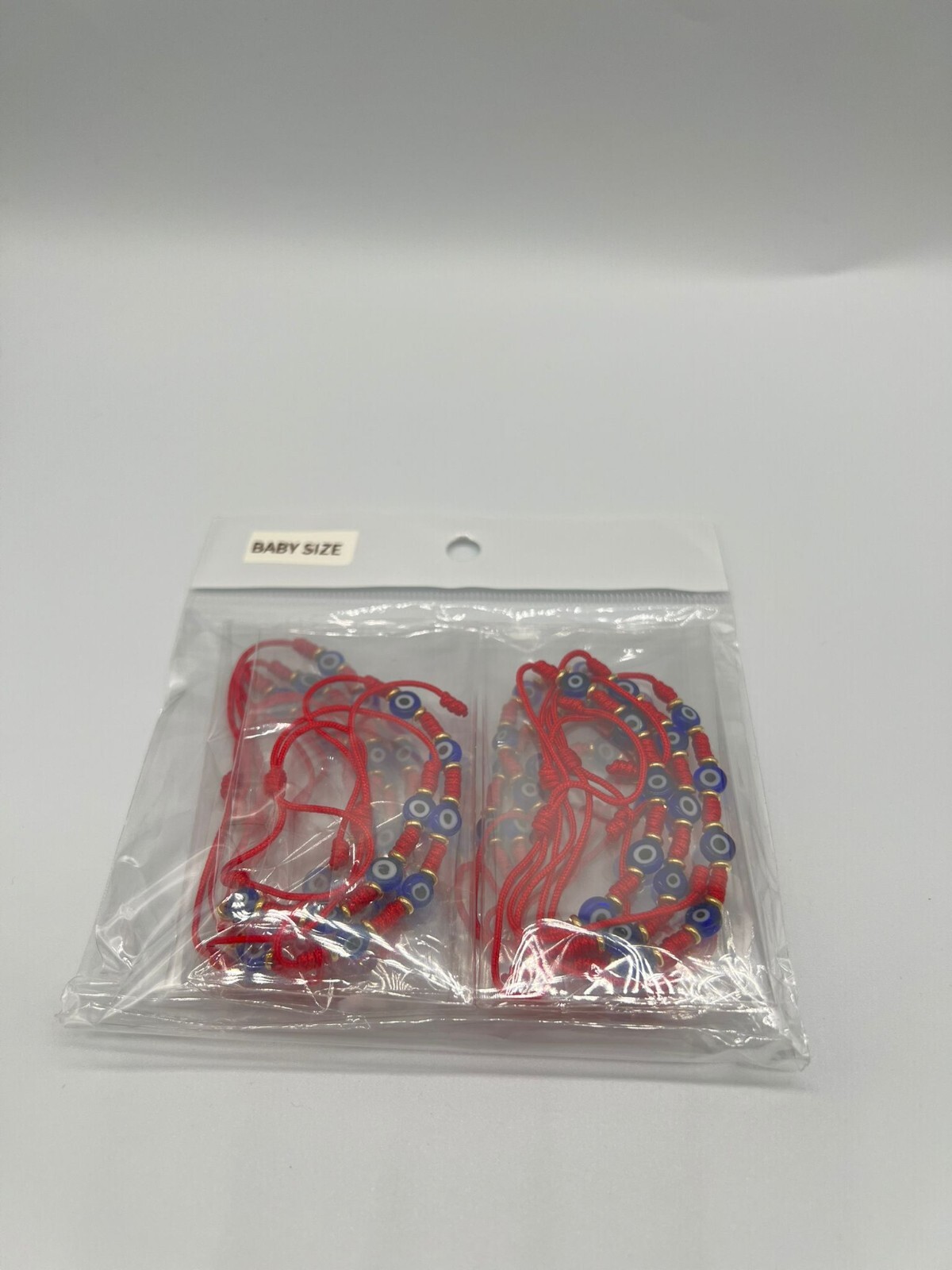 5 Evil Eyes Red String Adjustable Bracelet Gold Plated Pack of 12