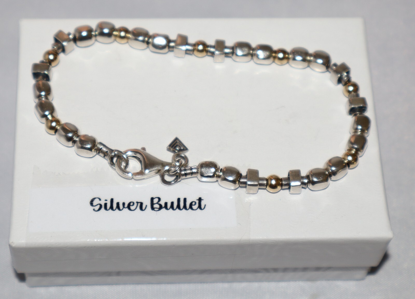 Silpada Sterling Silver Petite Geometric Gold-Filled Bead Bracelet B1213