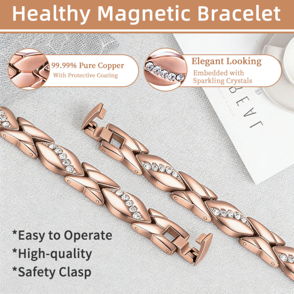 Pure Copper Bracelet 3000 Gauss Magnetic Therapy Strong Healing 8.5In US