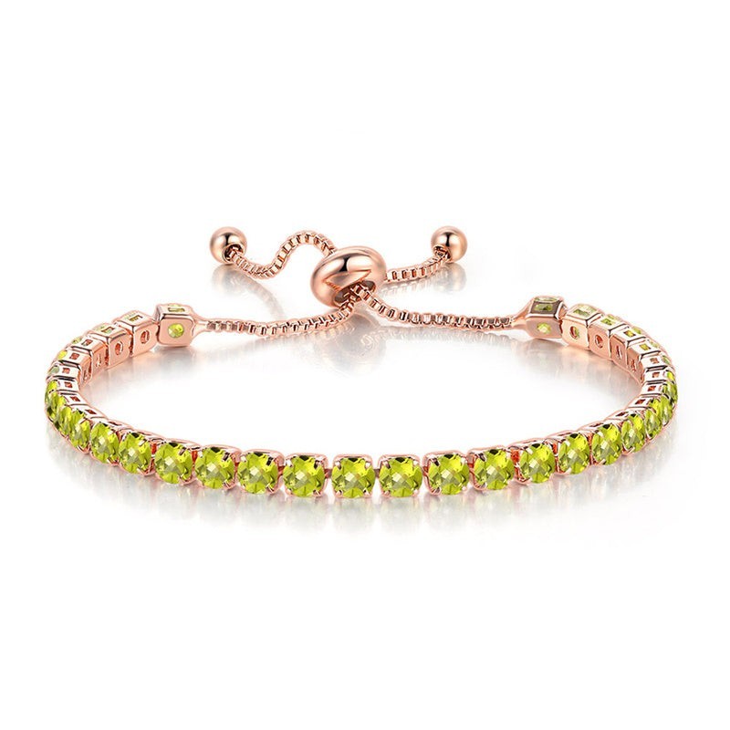 Cubic Zirconia Birthstone Tennis Bracelet in Solid Copper