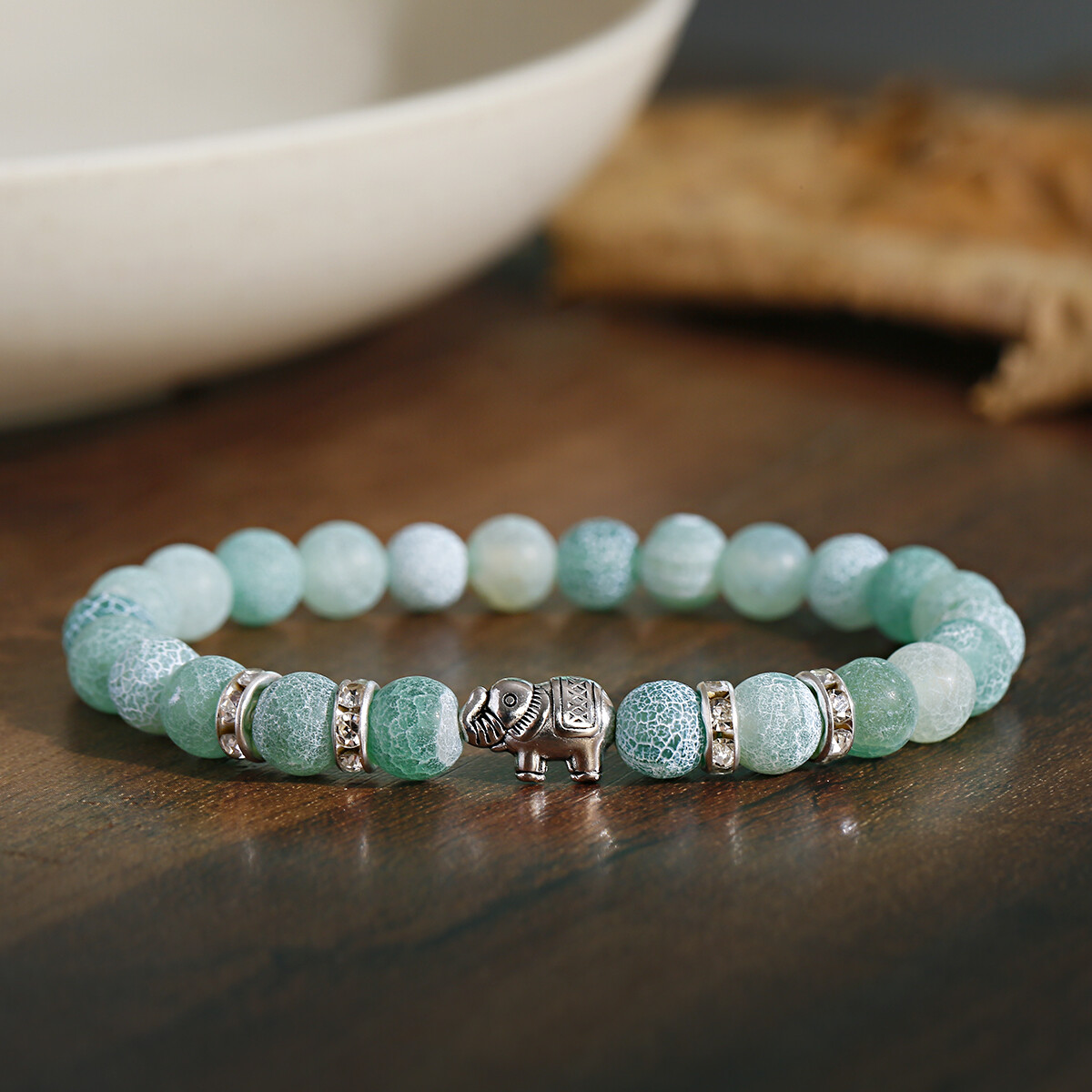 Natural Weathered Stone Bead Yoga Energy Healing Bracelet Men Women Jewelry