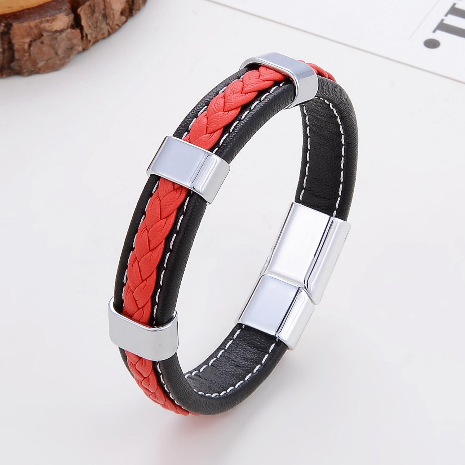 Classic Braided Leather Bracelet for Women & Men – Zinc Alloy Clasp Jewelry