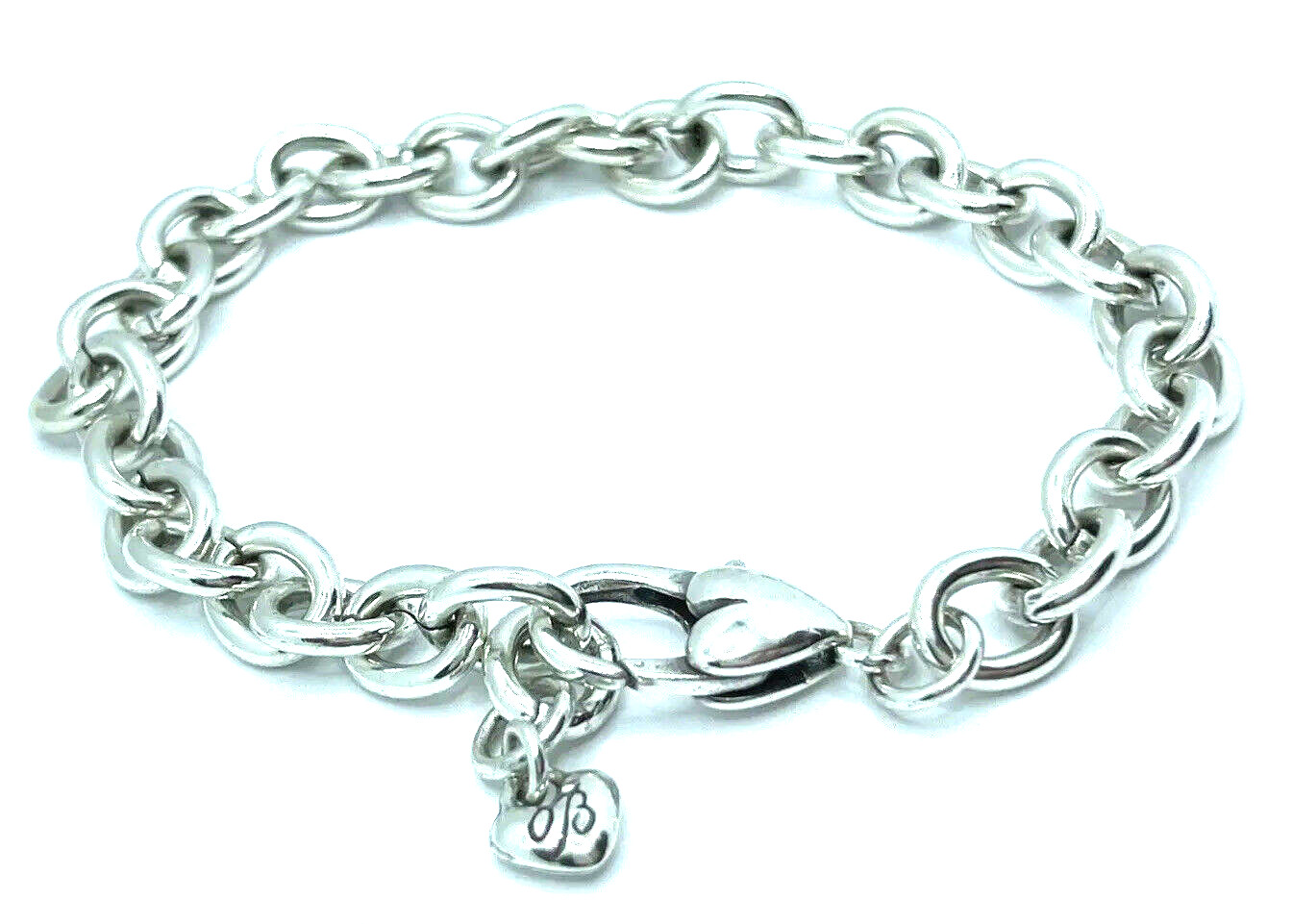 Brighton Signature Ovals Chain Use Clip On Snap Charms Bracelet 8.5in