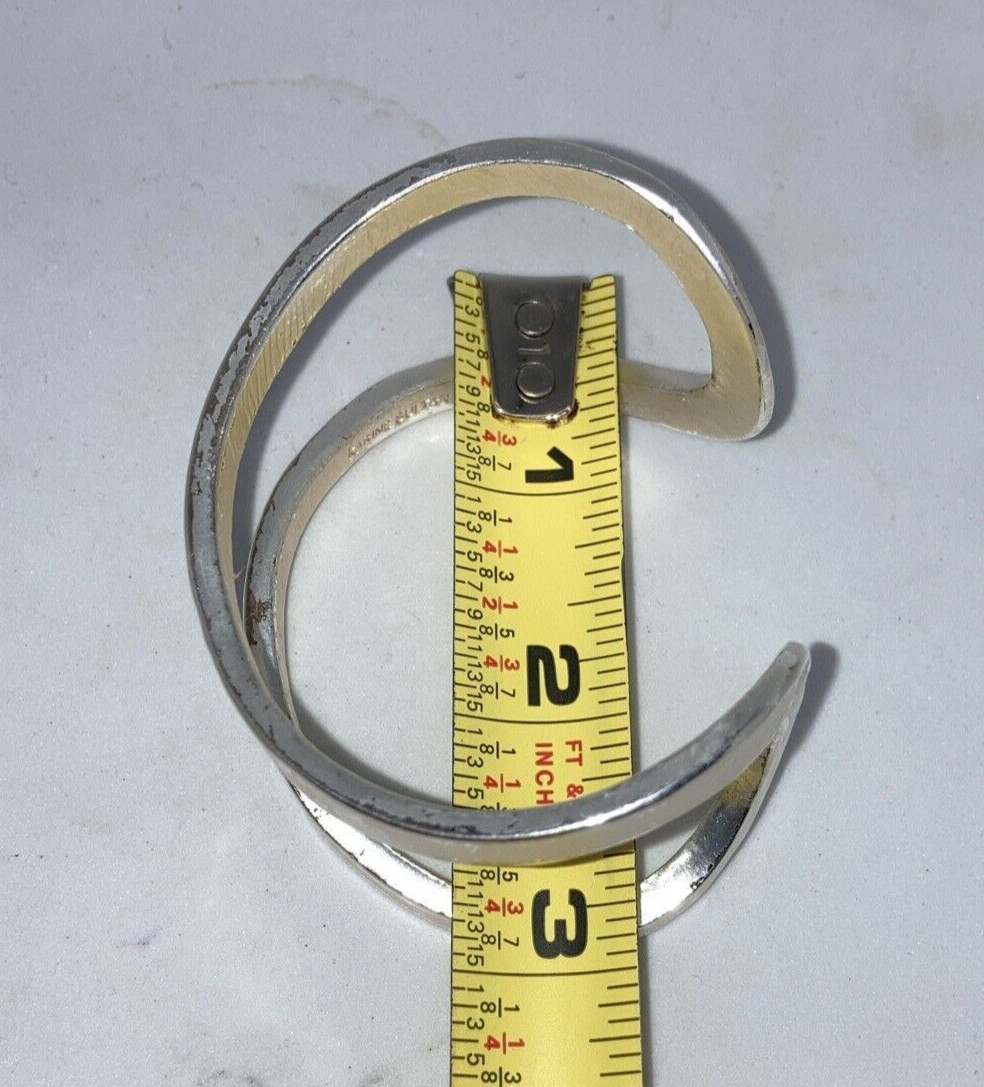 Karine Sultan Minimalist split cuff silver plated wrap bracelet