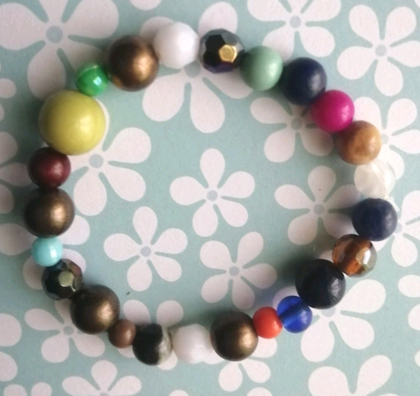 Boho Hippie Multicolour Glass Acrylic Wood Mixed Bead Gift Idea For Her