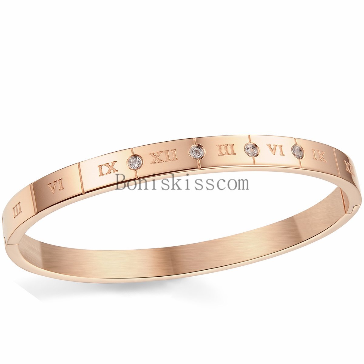 Roman Numerals Stainless Steel Valentine Men’s Women’s Couple’s Bangle Bracelet