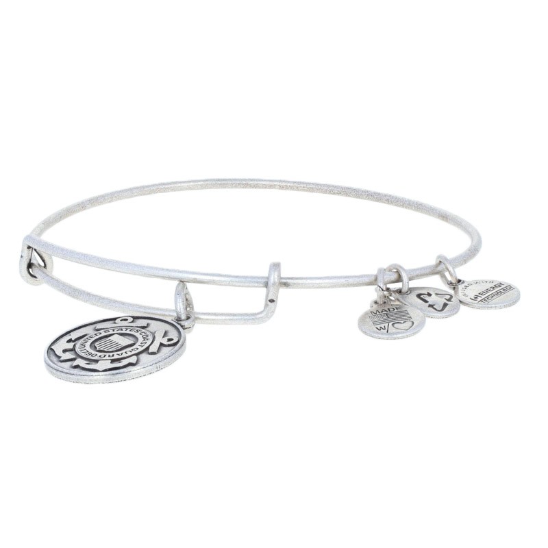 NEW Alex and Ani United States Coast Guard Bracelet – Silver Toned Adjust Size