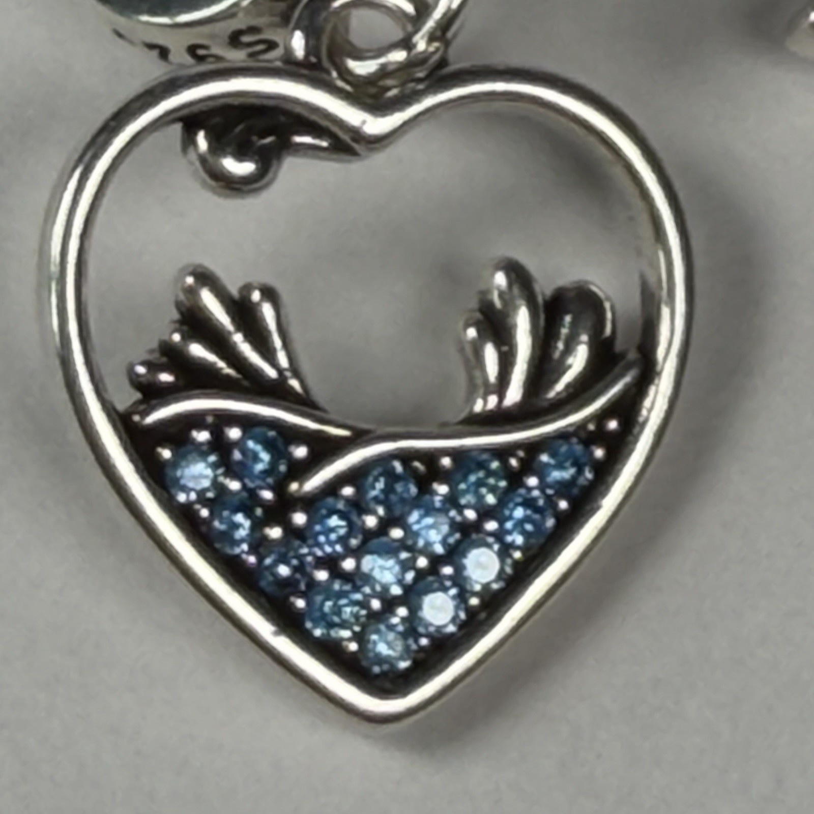 S925 Silver Anchor & Heart Dangle Charm Sea Theme