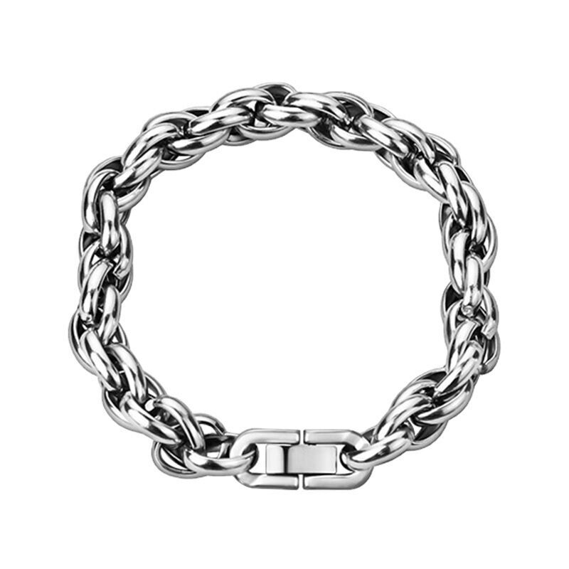 6/8/11mm Man Woman Stainless Steel Braided Rope Chain Bracelet Bangle Cuff