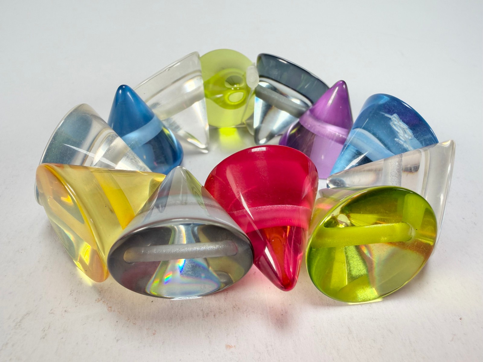 Jackie Brazil “KL” Multi Colour Transparent Large Cones Bracelet ( B2902 )