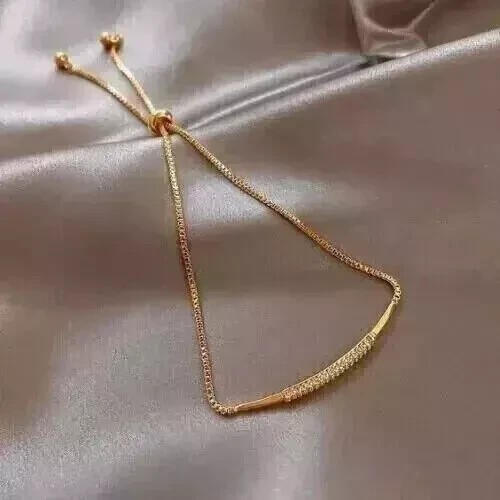 2Ct Round Cut Simulated Diamond Lovely Women’s Bracelet 14K Yellow Gold Plated