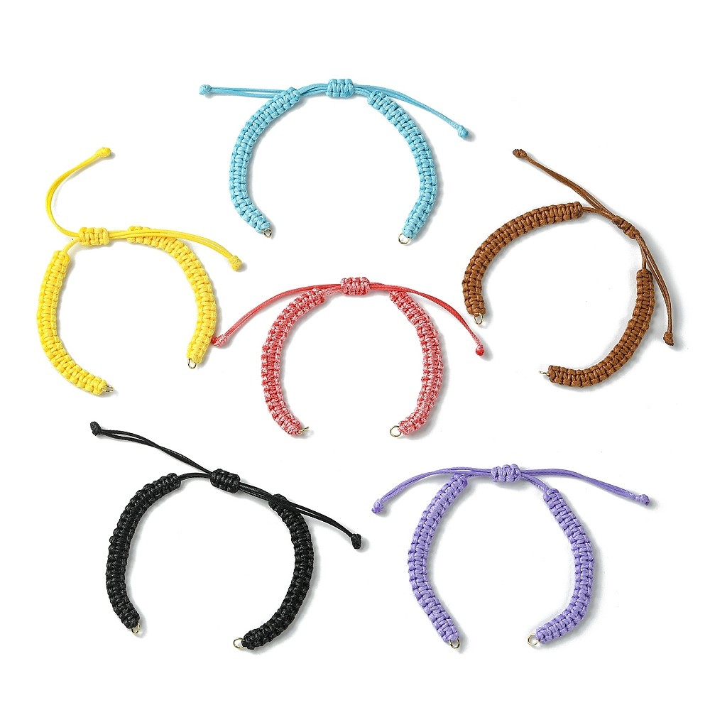 12x Blank Waxed Polyester Cord Bracelet Making w/Jump Ring for Bracelets Jewelry