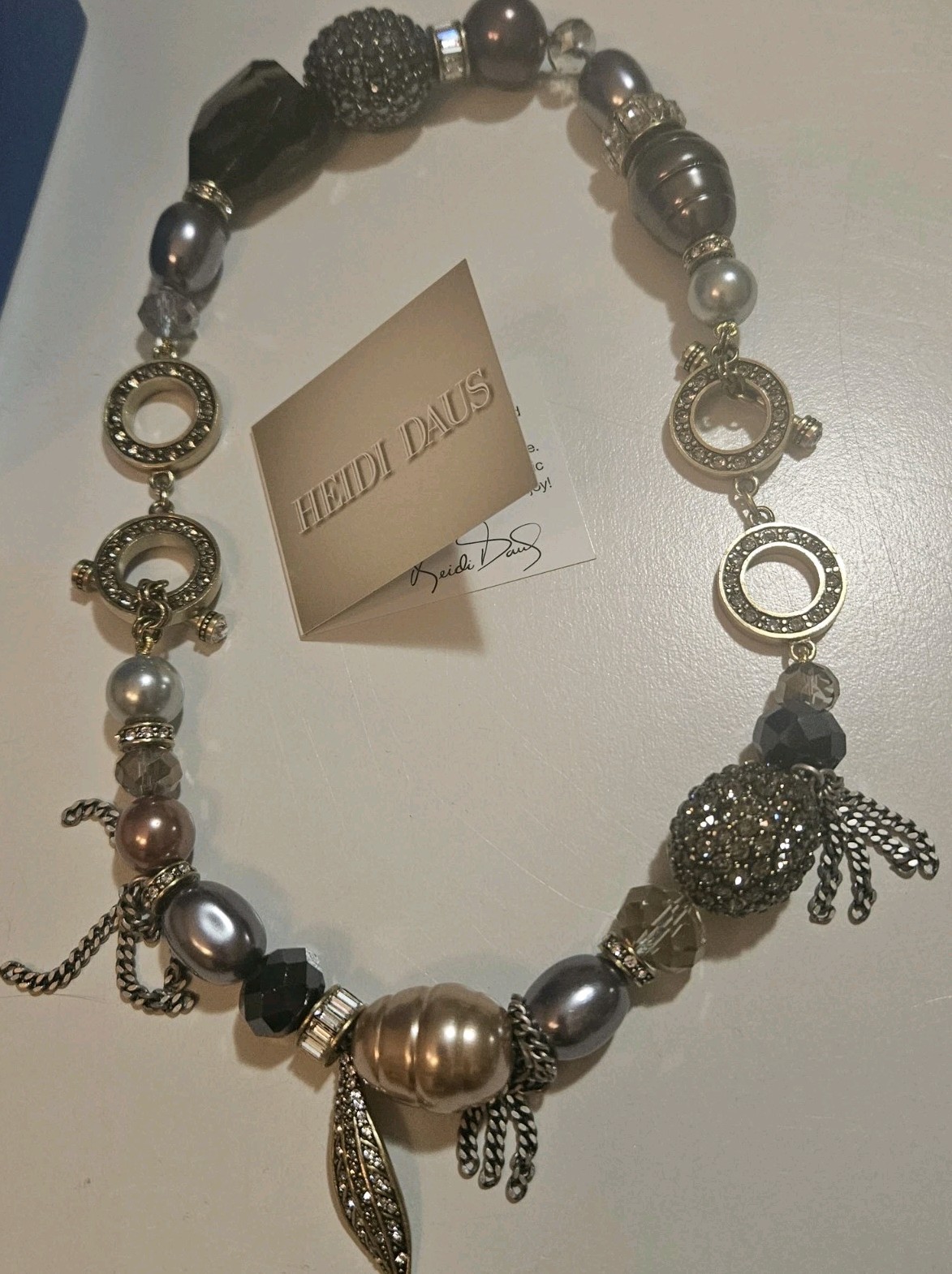 Heidi Daus “Unbroken Vida” Convertible Necklace R Bracelet Set Swarovski Crystal