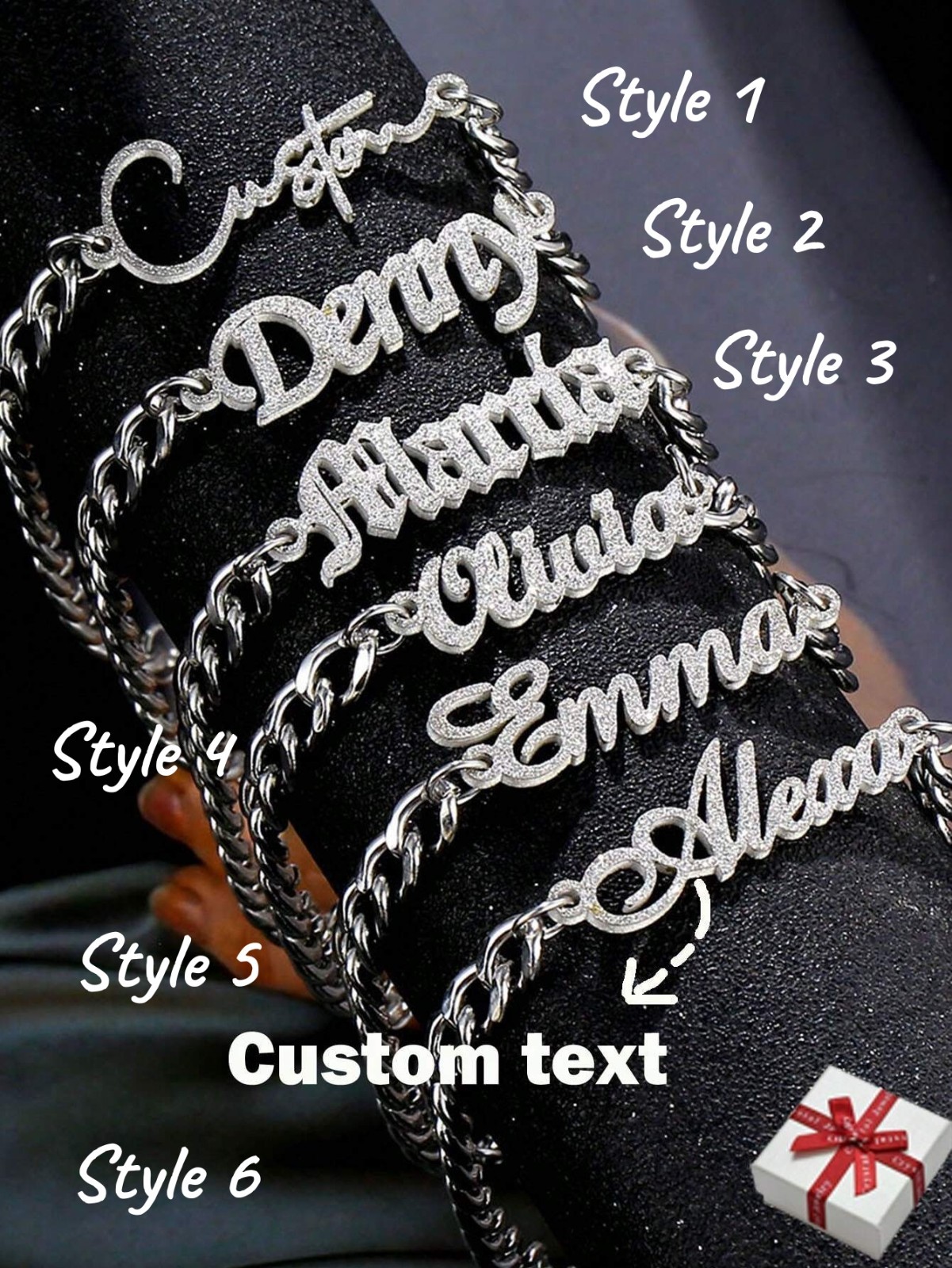 Personalized Name Custom Bracelet Bangle Jewelry Heart Fashion Adjustable Cuff
