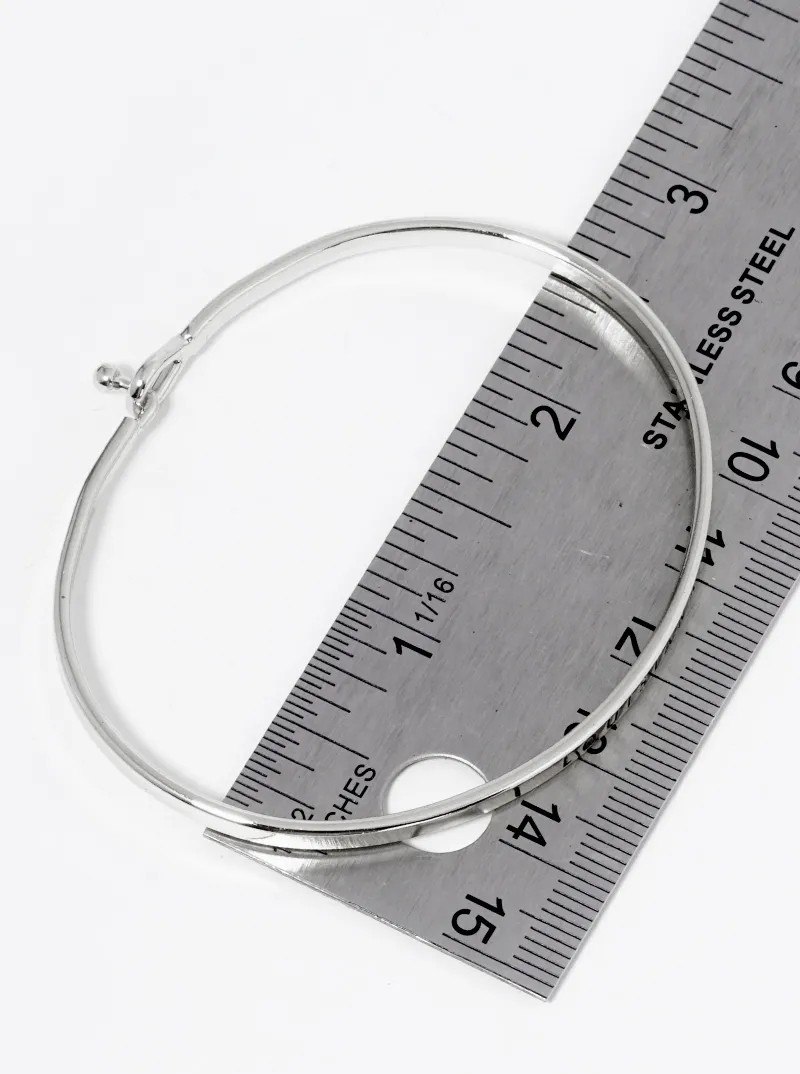 Mrs Engraved Polished Brass Bangle, Hook Closure, Gold or Silver Tone, 0.2in