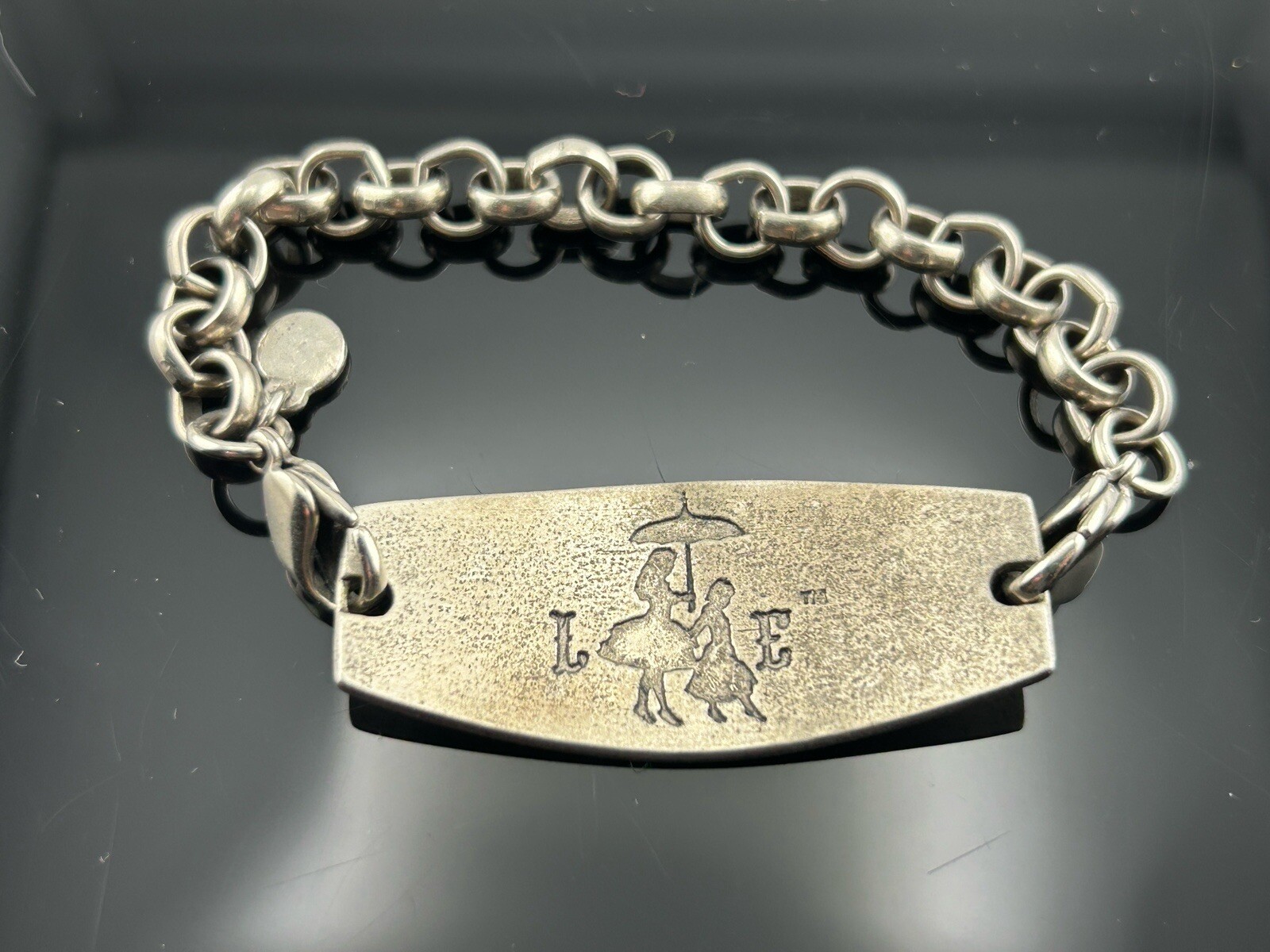Lenny and Eva Metal ID Bracelet REMEMBER Double Lobster Hook Chain Umbrella Logo