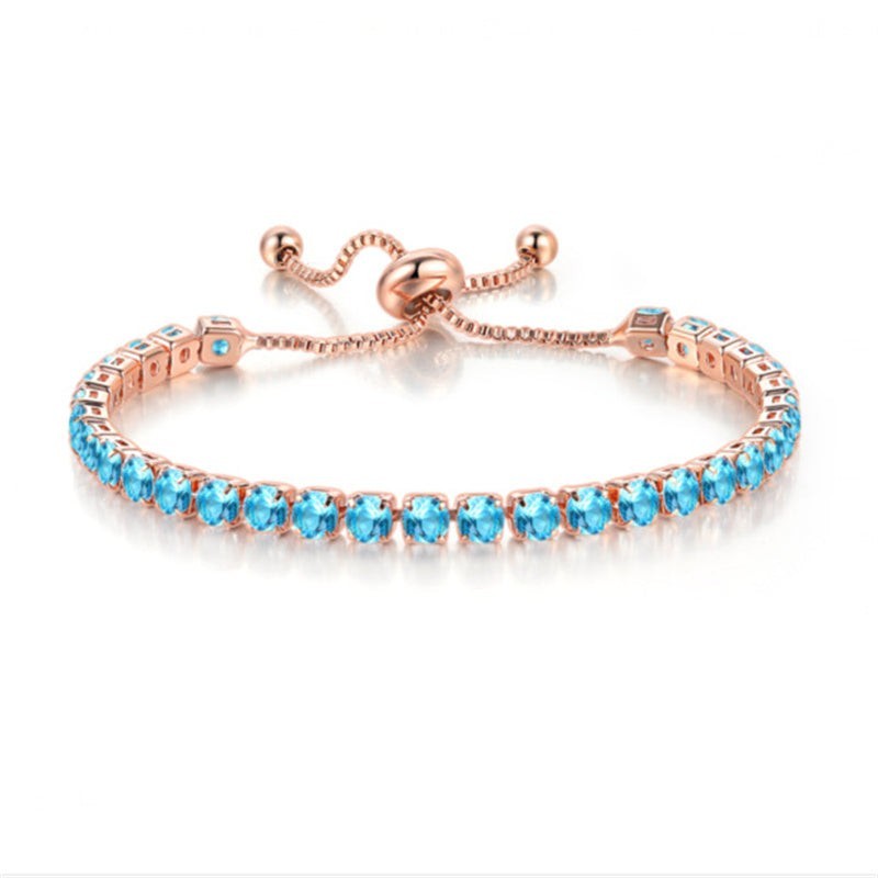 Cubic Zirconia Birthstone Tennis Bracelet in Solid Copper