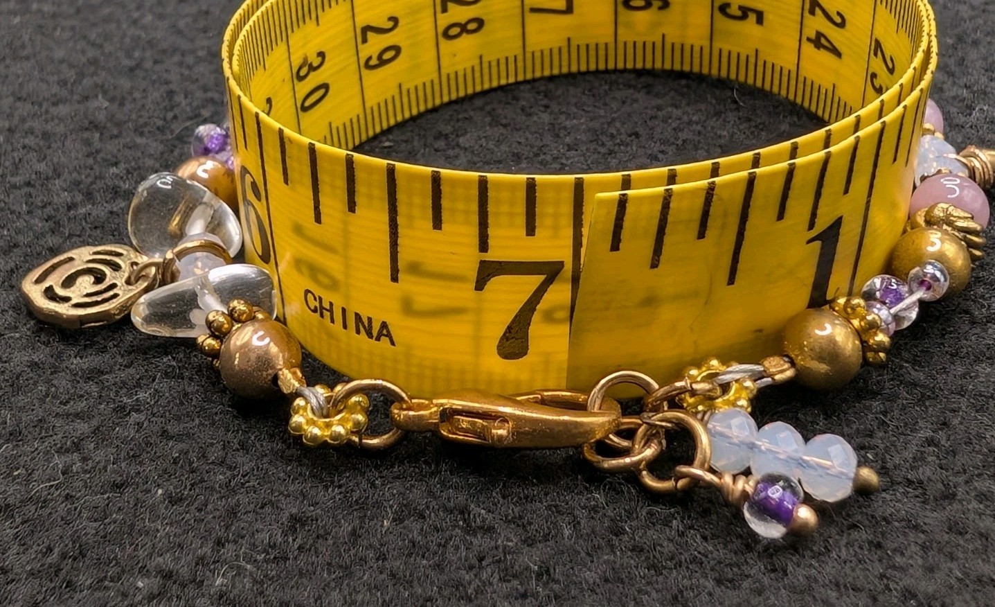 Women’s Statement Pink Purple Mixed Beaded Clasp (17cm) S/M Wrist