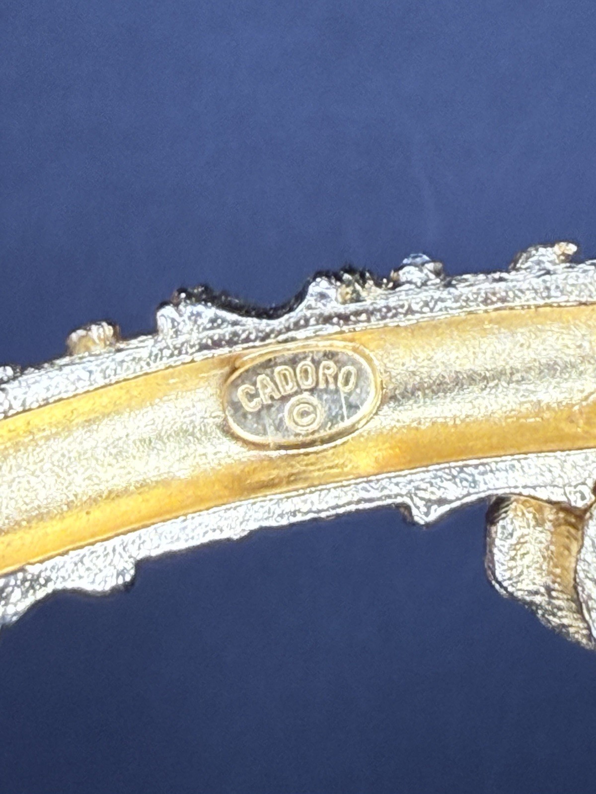 Cadoro Gold-Tone Animal Motif Signed Metal Bangle Bracelet Push Lock