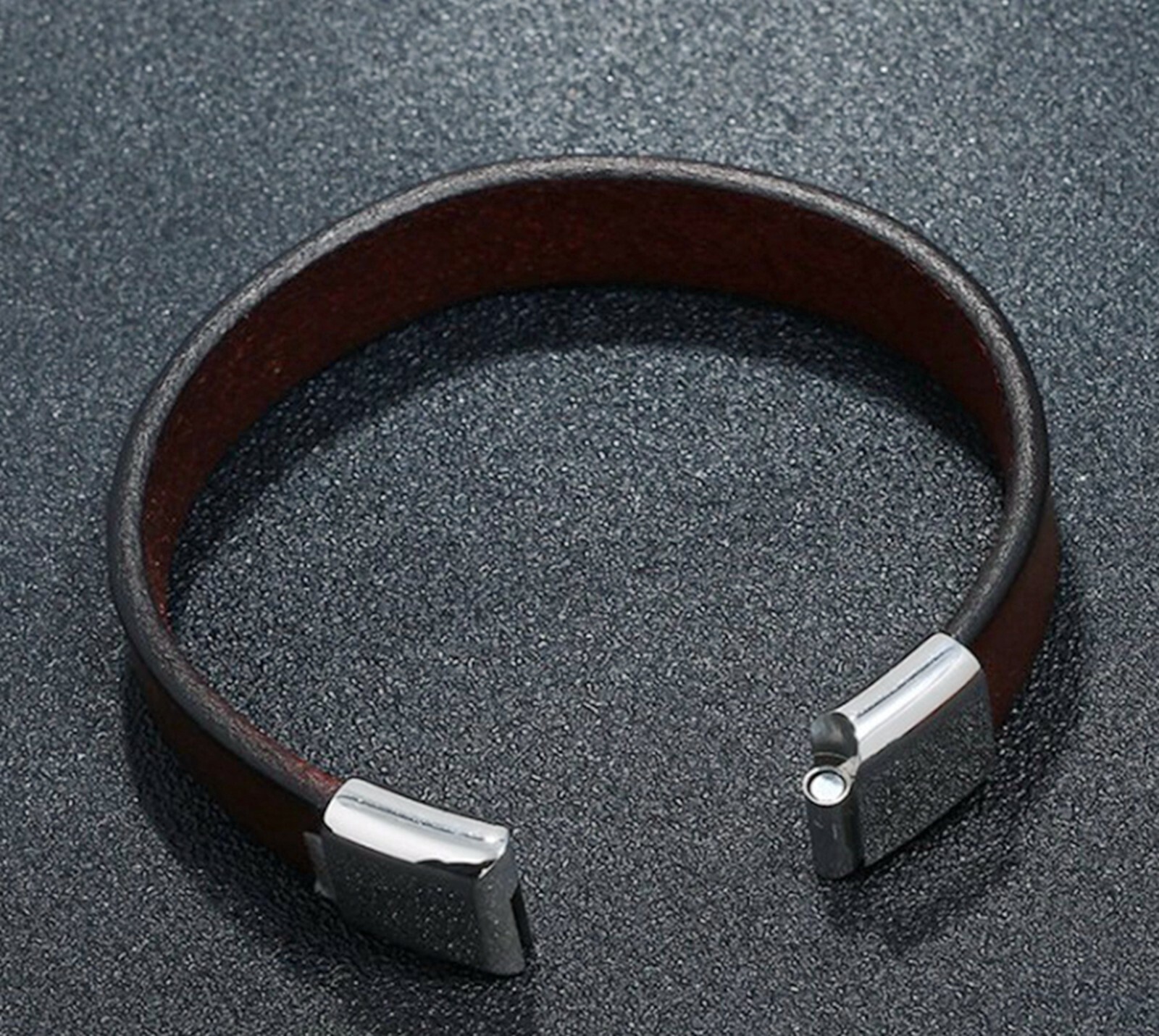 MEN / Women 16 mm Brown Genuine Leather Band Wristband/ Leather Hand Bracelet