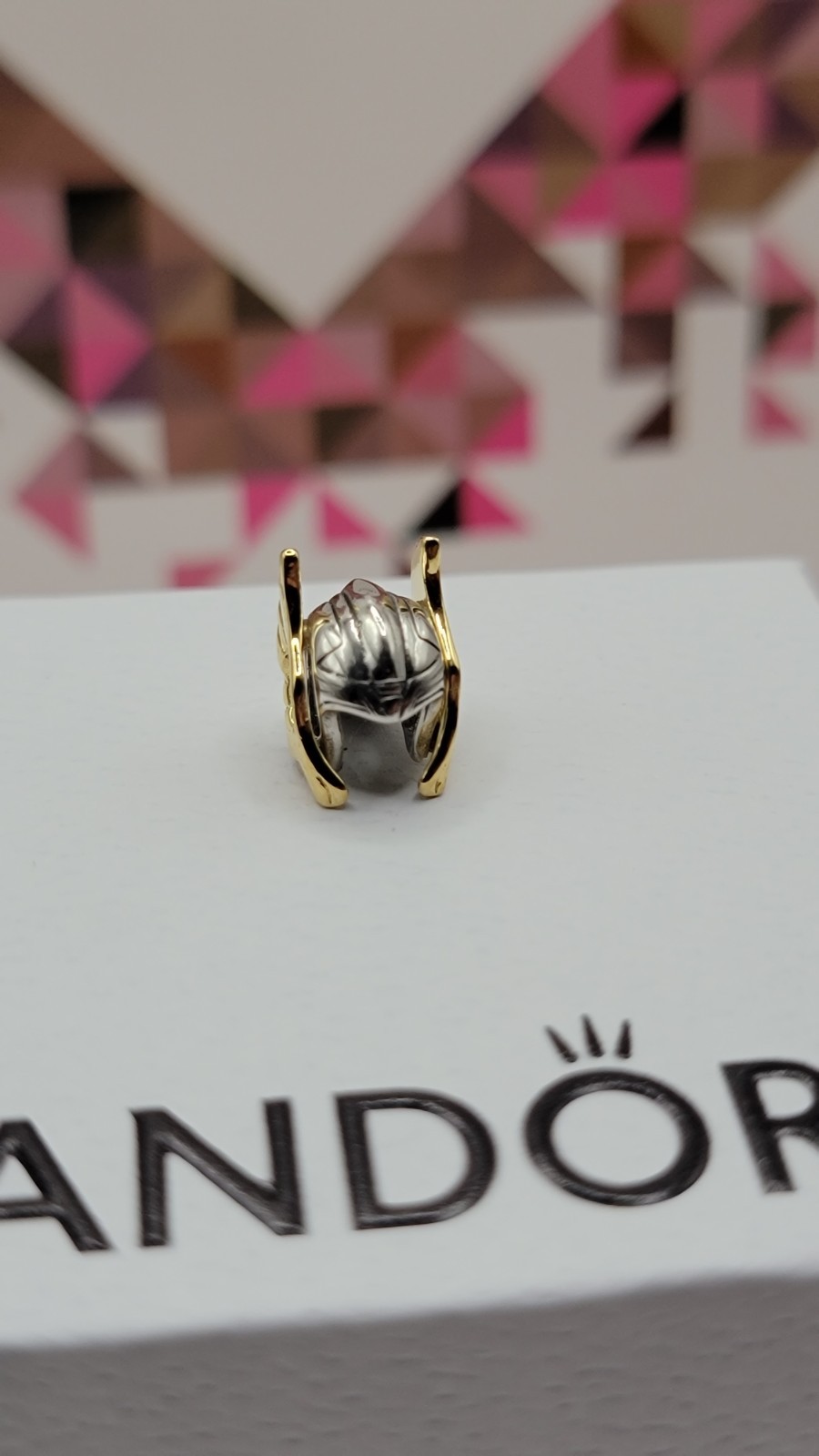 Authentic PANDORA 14k Gold 925 Ale Marvel Thor Helmet Charm 764215C00 W/ Box B98