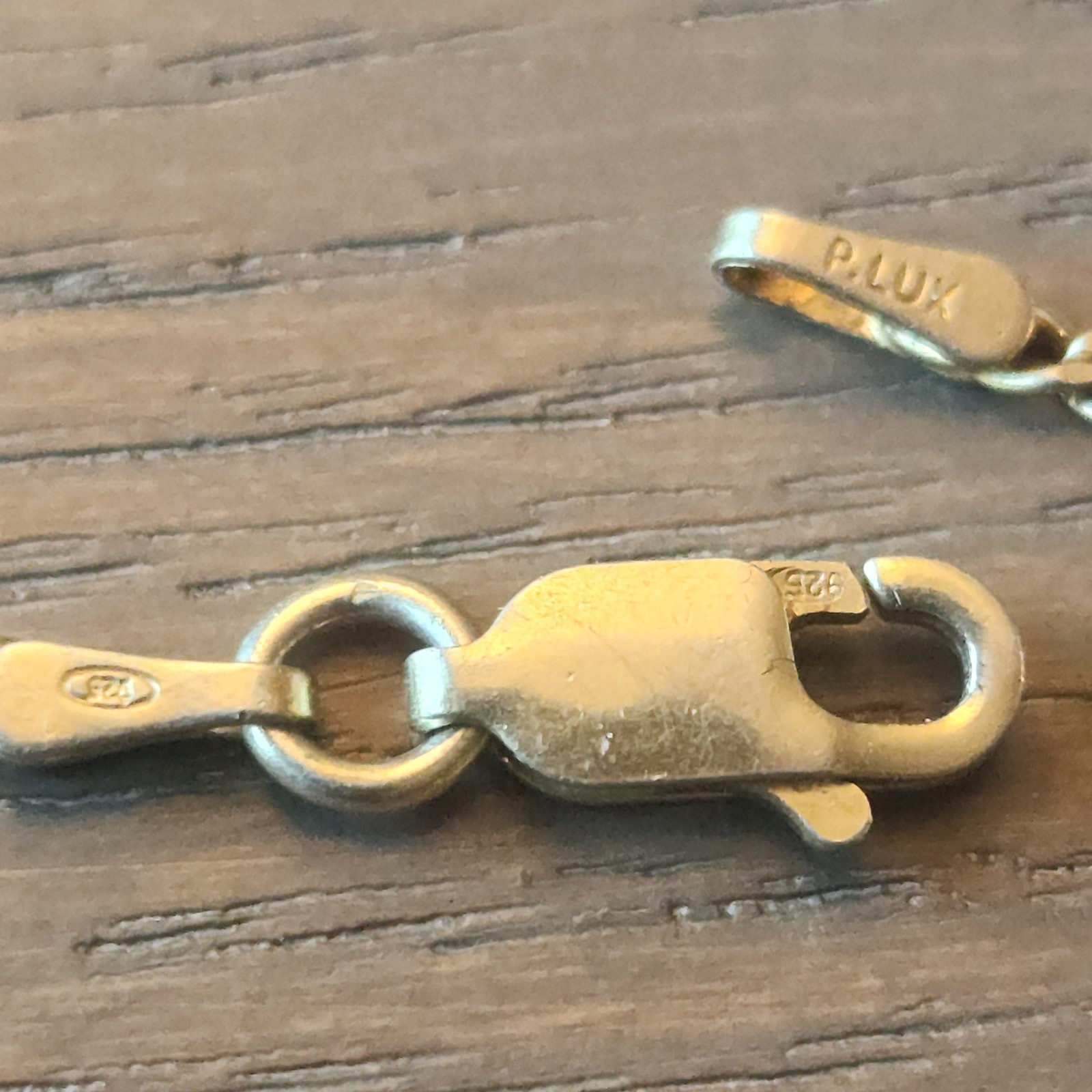 925 Sterling Silver Figaro Link Chain 9.25 1mm Bracelet Stamped P.LUX