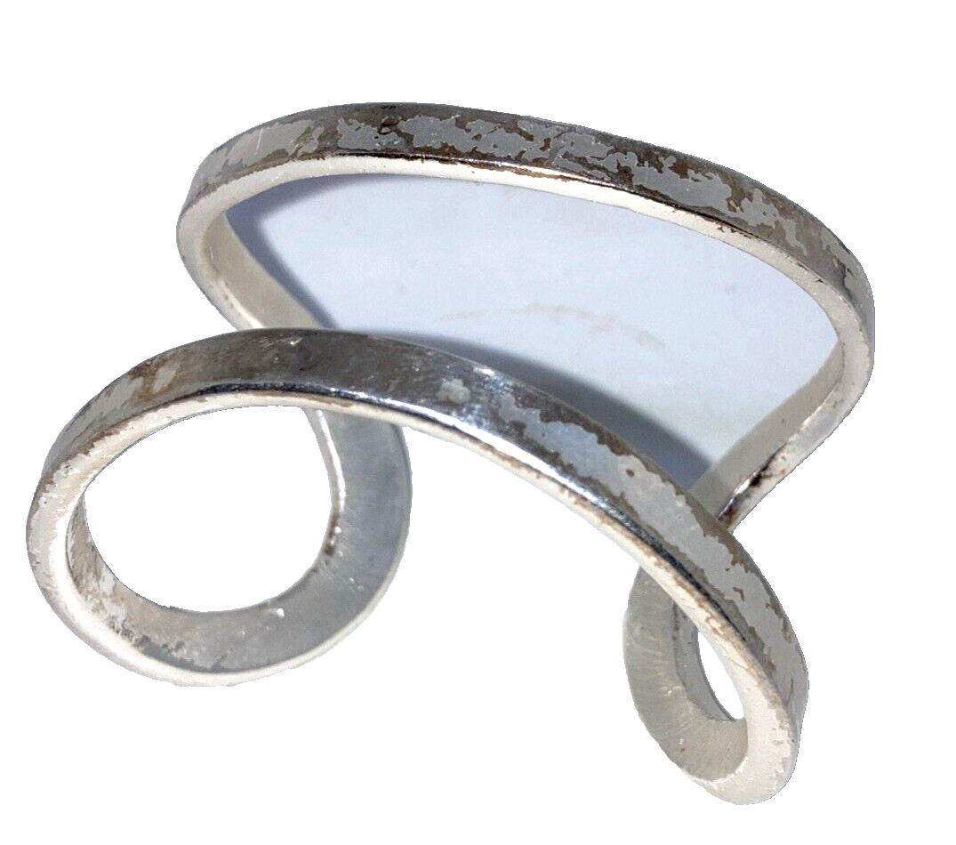Karine Sultan Minimalist split cuff silver plated wrap bracelet