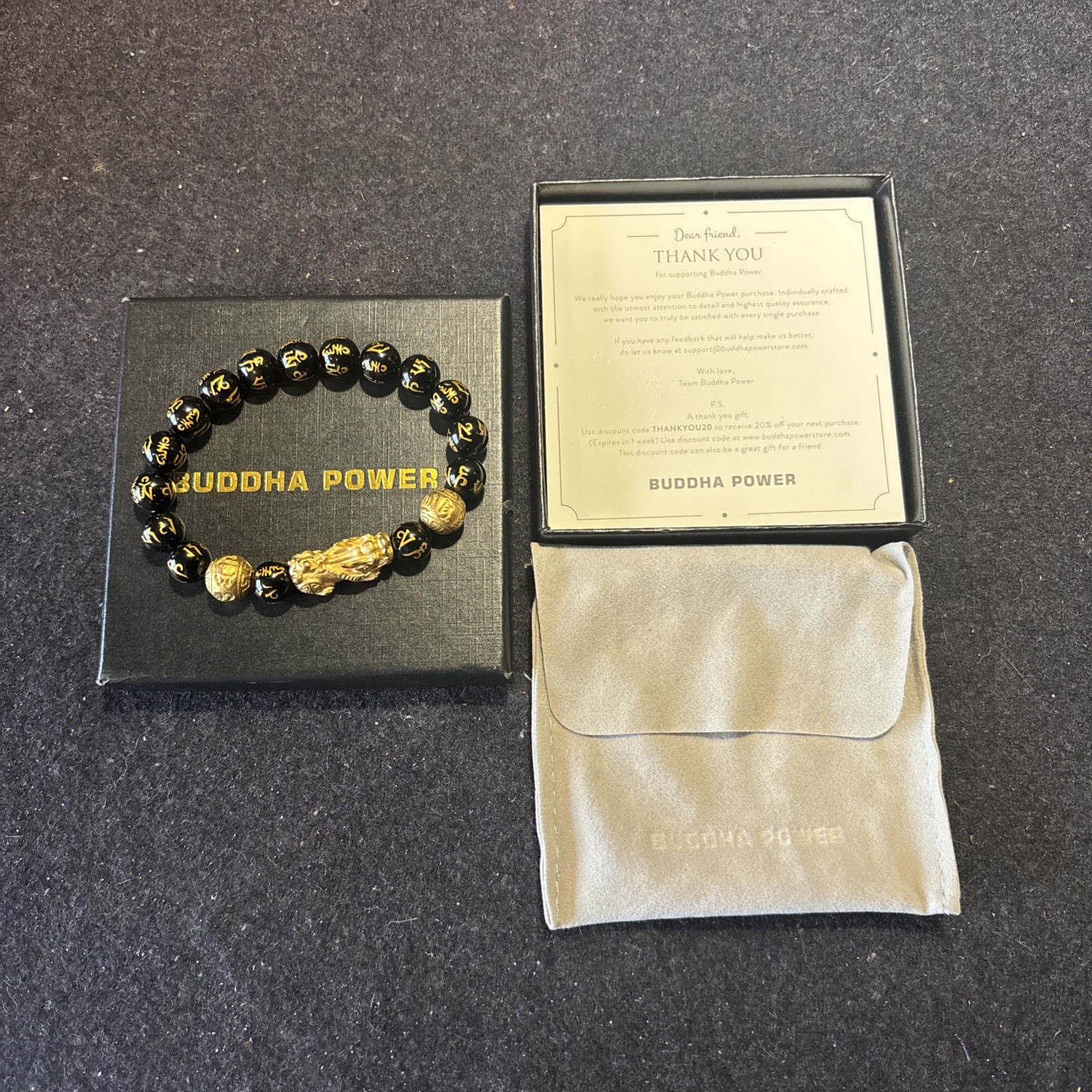 Buddha Power Feng Sui Bracelet With Dust Cloth & Gift Box New