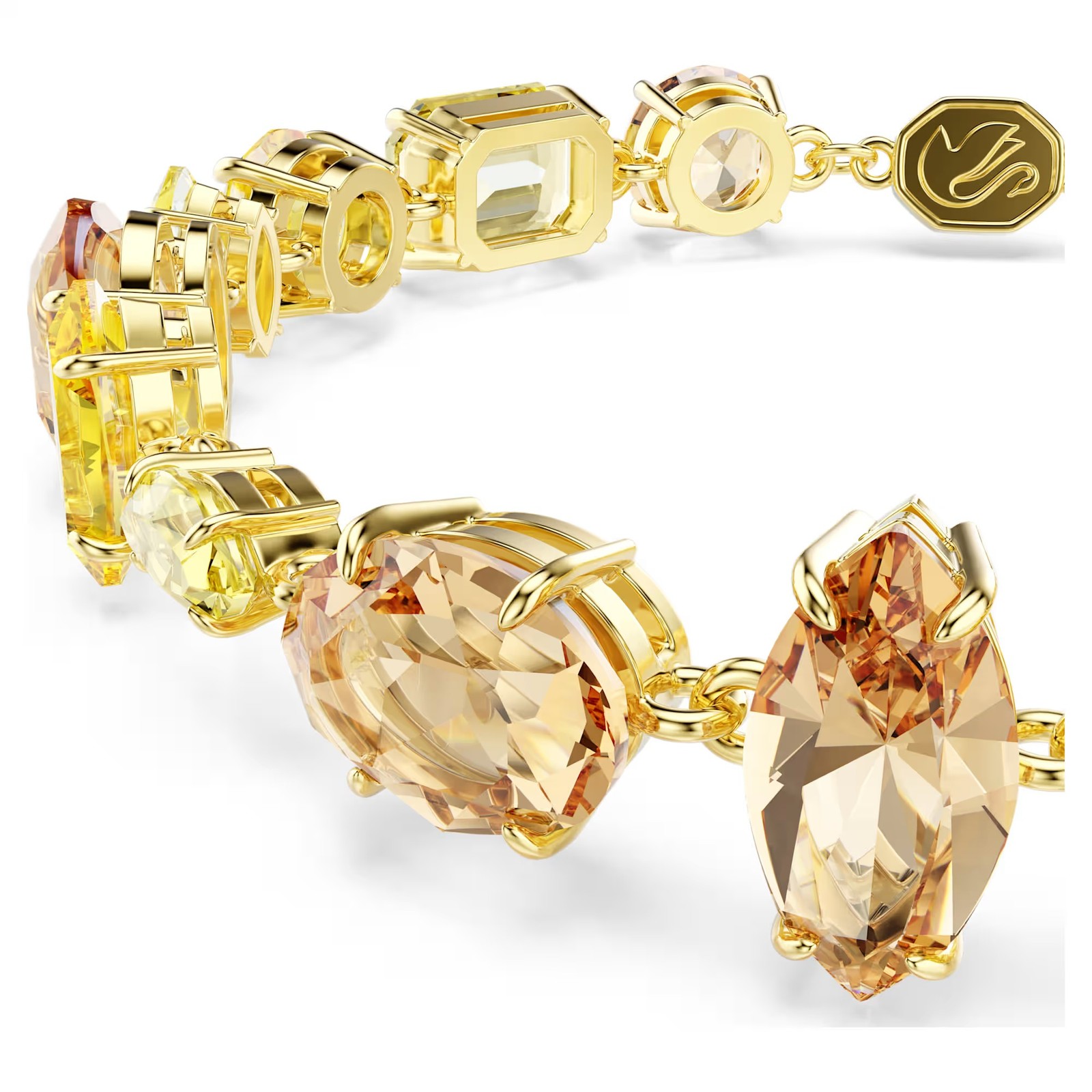 Swarovski Crystal Gema Bracelet, Mixed Cuts, Yellow, 18K Gold Plated 5754260