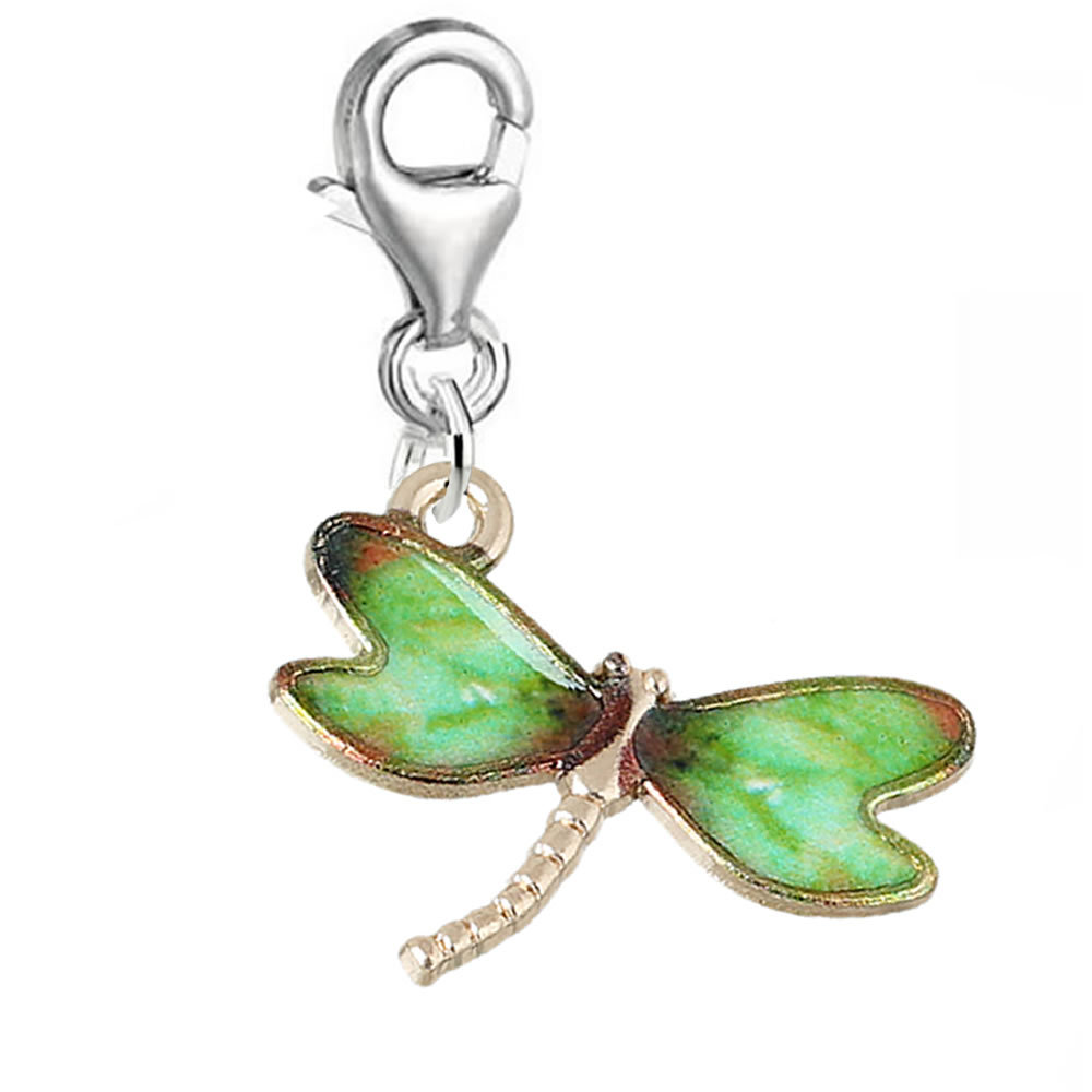 Clip on Dragonfly Charm Pendant for Bracelets or Necklaces 3708