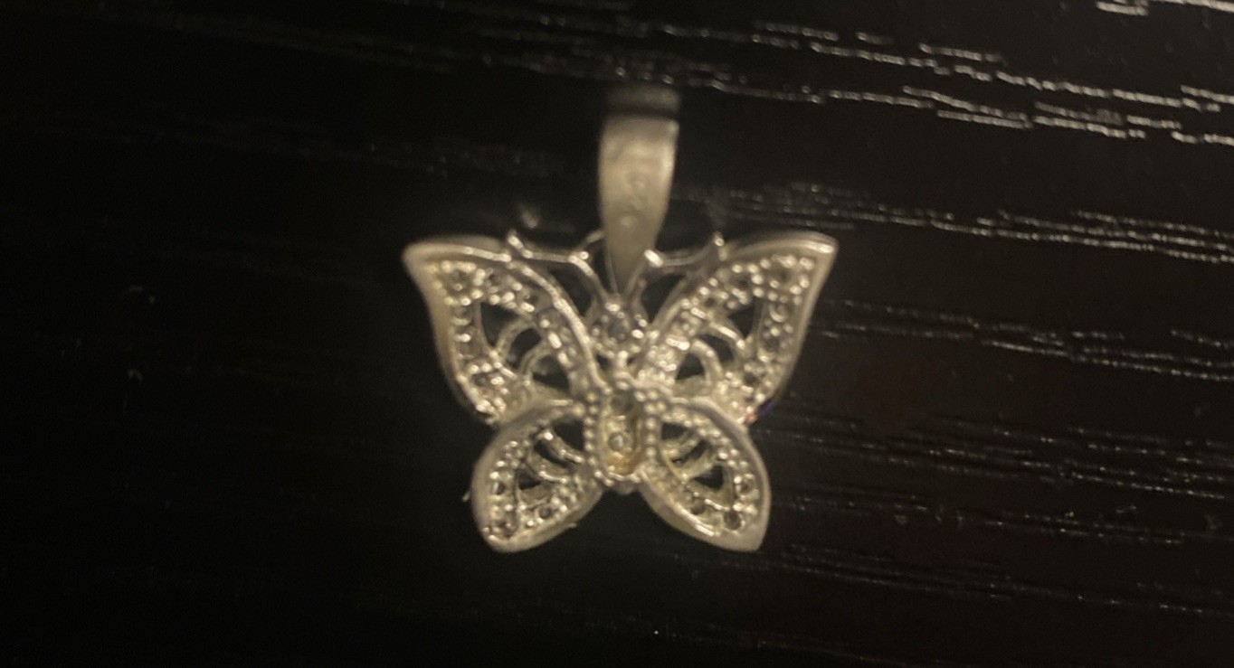 Silver Butterfly Pendant Charm 925 Stamped – See Description