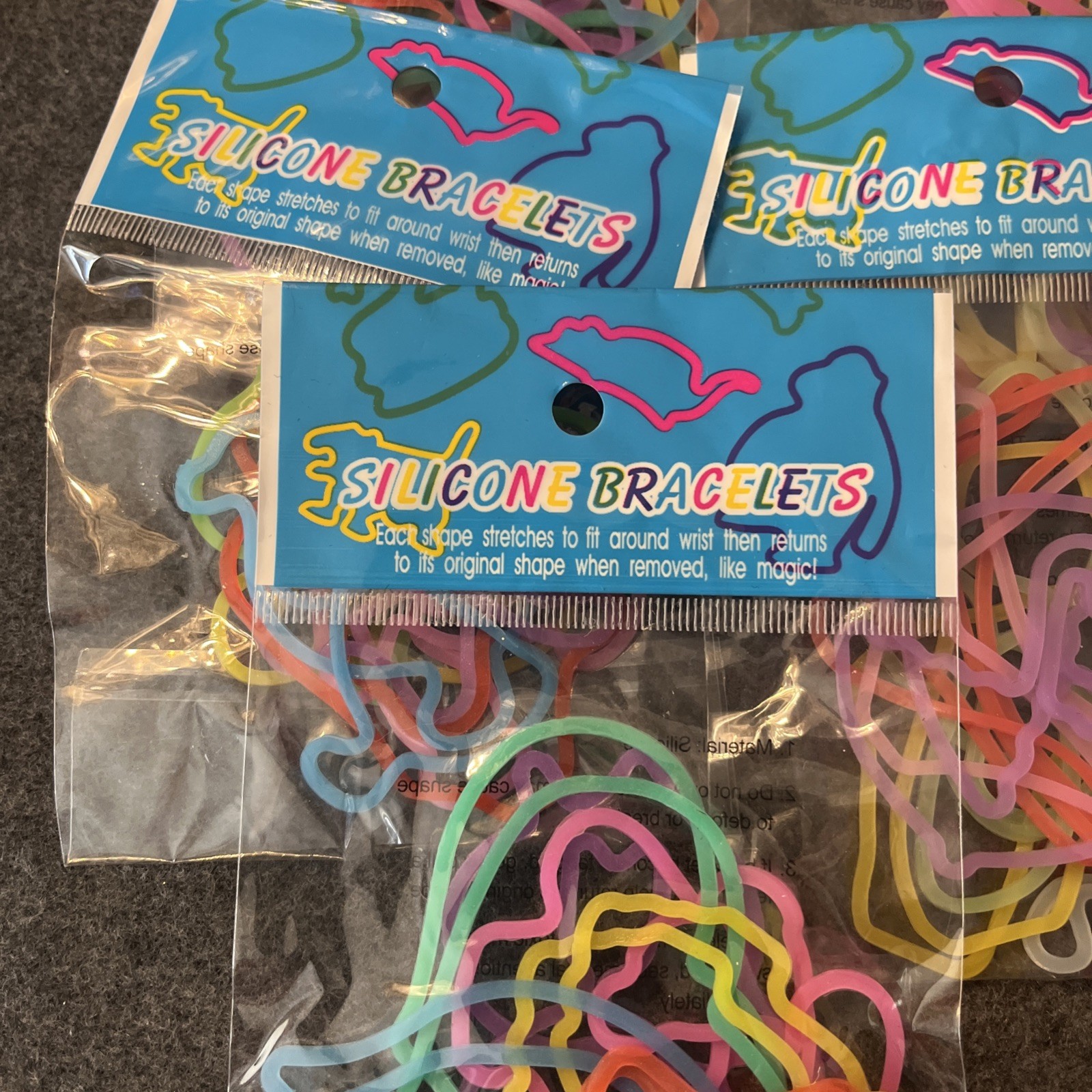 Shaped Silicone Rubber Band Bracelets 12 Pack Lot Of 5 Plus 1 Bands