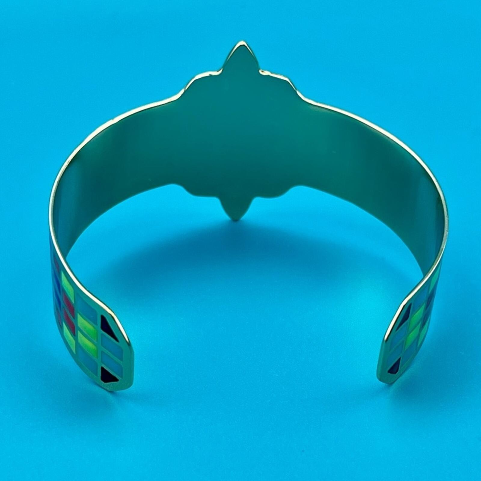 nOir | Metal & Enamel | Floral & Geometric Metal Cuff | OS
