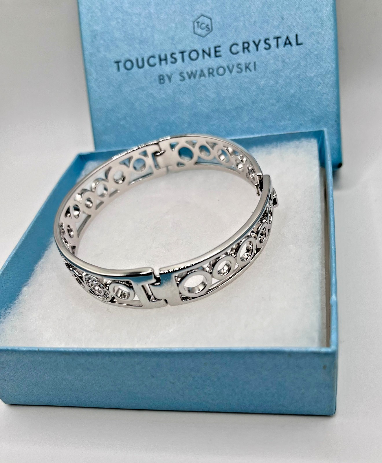 Touchstone Crystal by Swarovski Showtime Bracelet Rhodium Plating NWOT