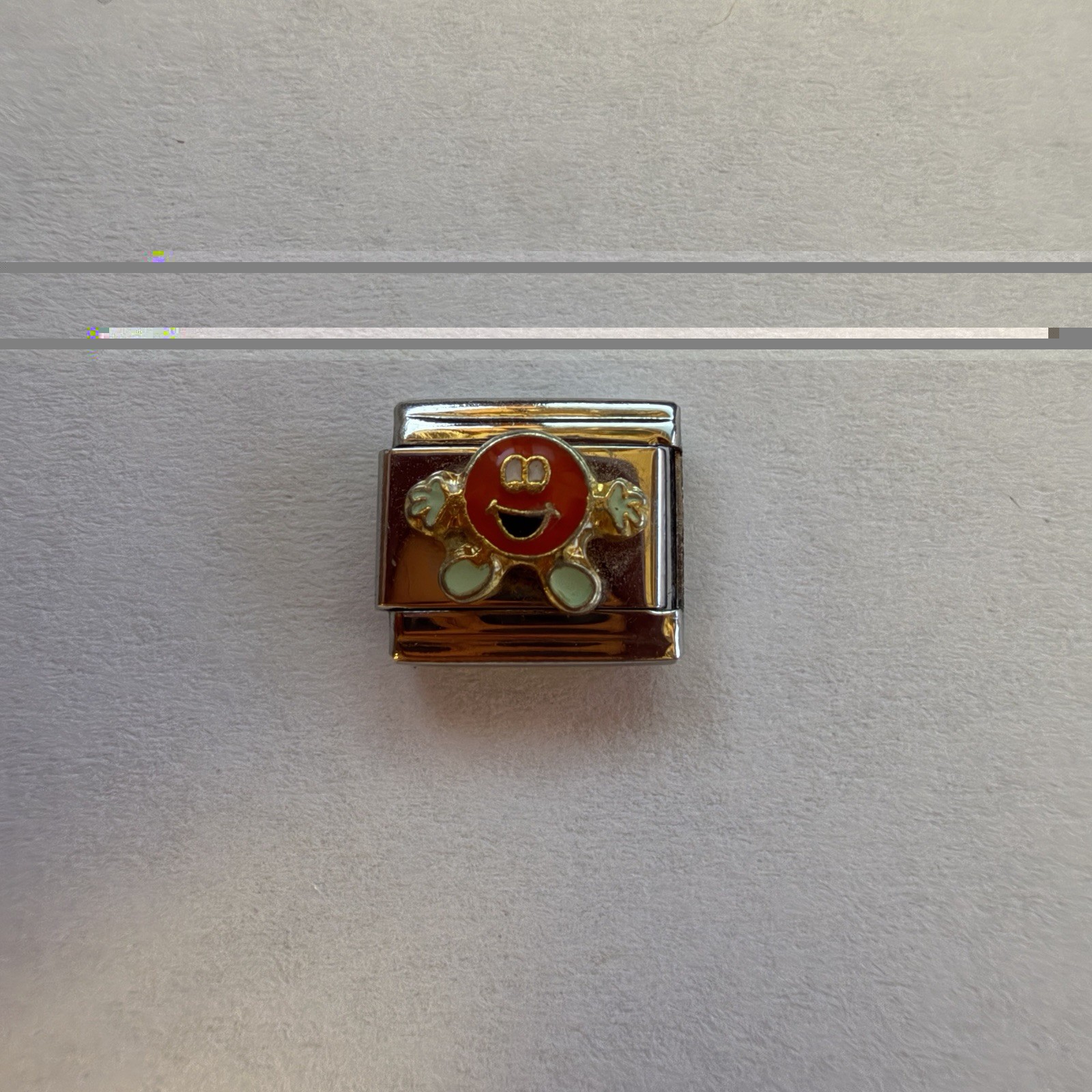Red M&Ms Stainless Steel Italian Modular Charm for Bracelet