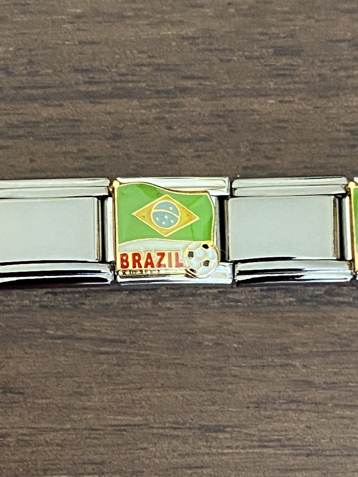 20 Charm Brazil Soccer / Football Ready To Wear Italian Charm Bracelet New