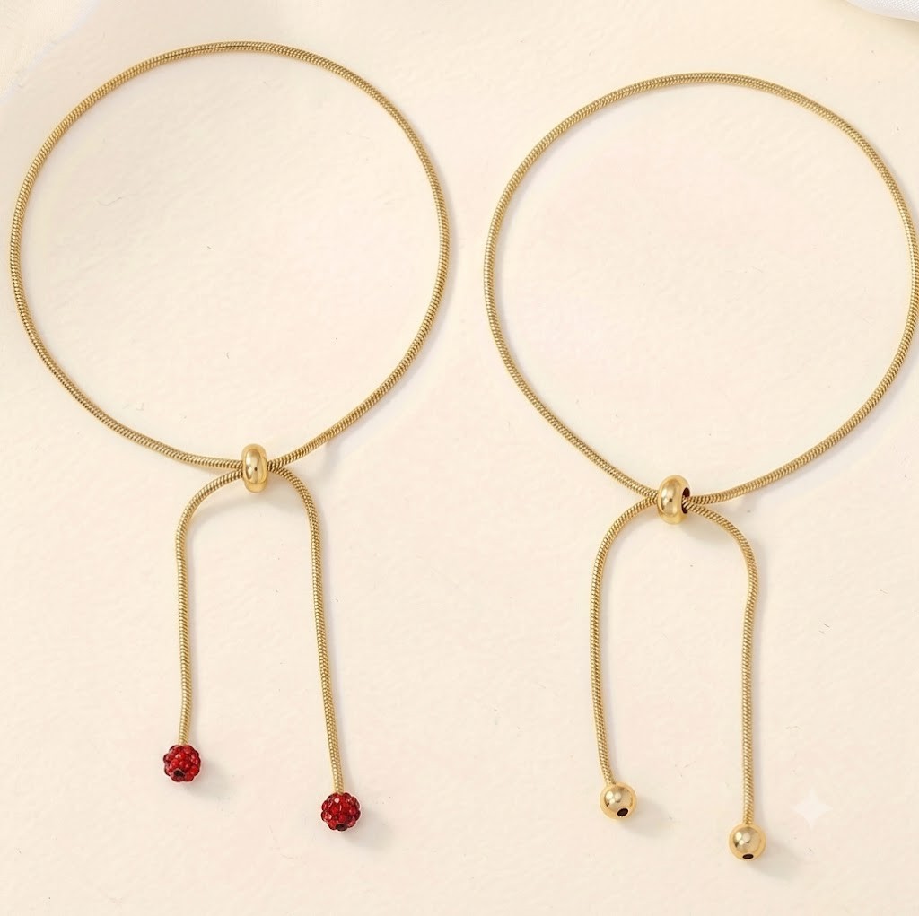 Women 18K Gold Plated Stainless Steel Snake Chain Bracelet Anklet Bead Bangle
