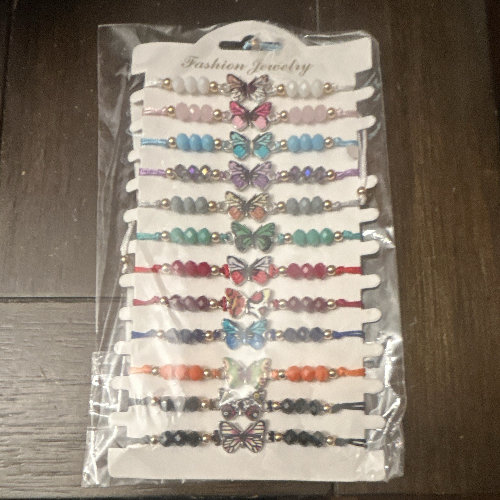 Butterfly Different Designs Charms Colorful Braided Bracelet Pack of 12