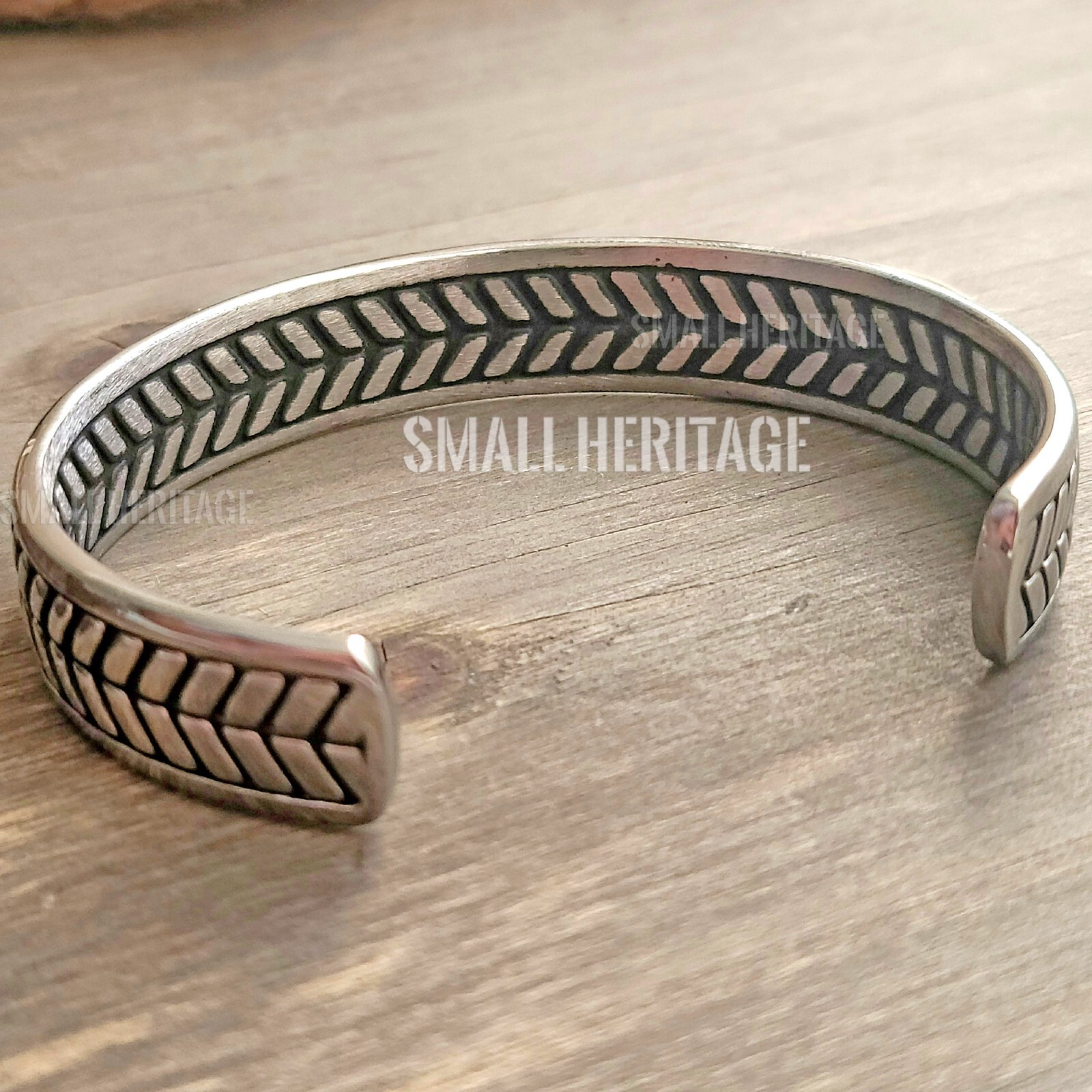 Twisted Bracelet Stainless Steel Open Cuff Wheat Style Viking Bangle Adjustable