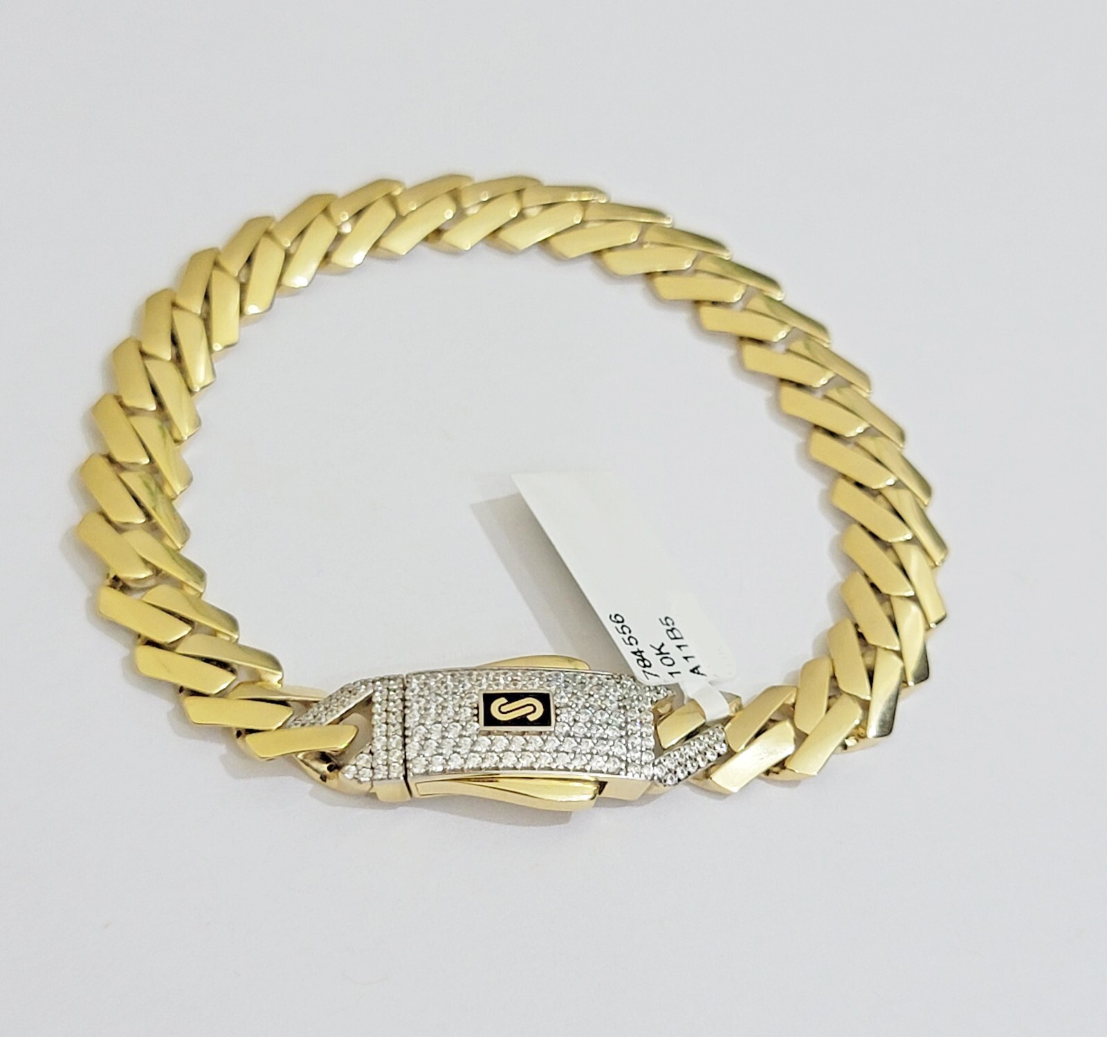 Real 10k Yellow Gold Bracelet 8 Inch Royal Monaco Cuban Link 9mm Mens Box Clasp