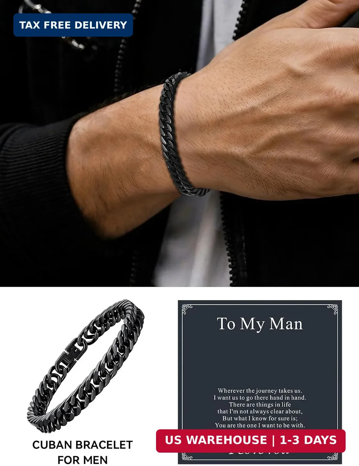 ChainsHouse Cuban Link Chain Bracelet Anniversary Birthday Valentines Father’s D