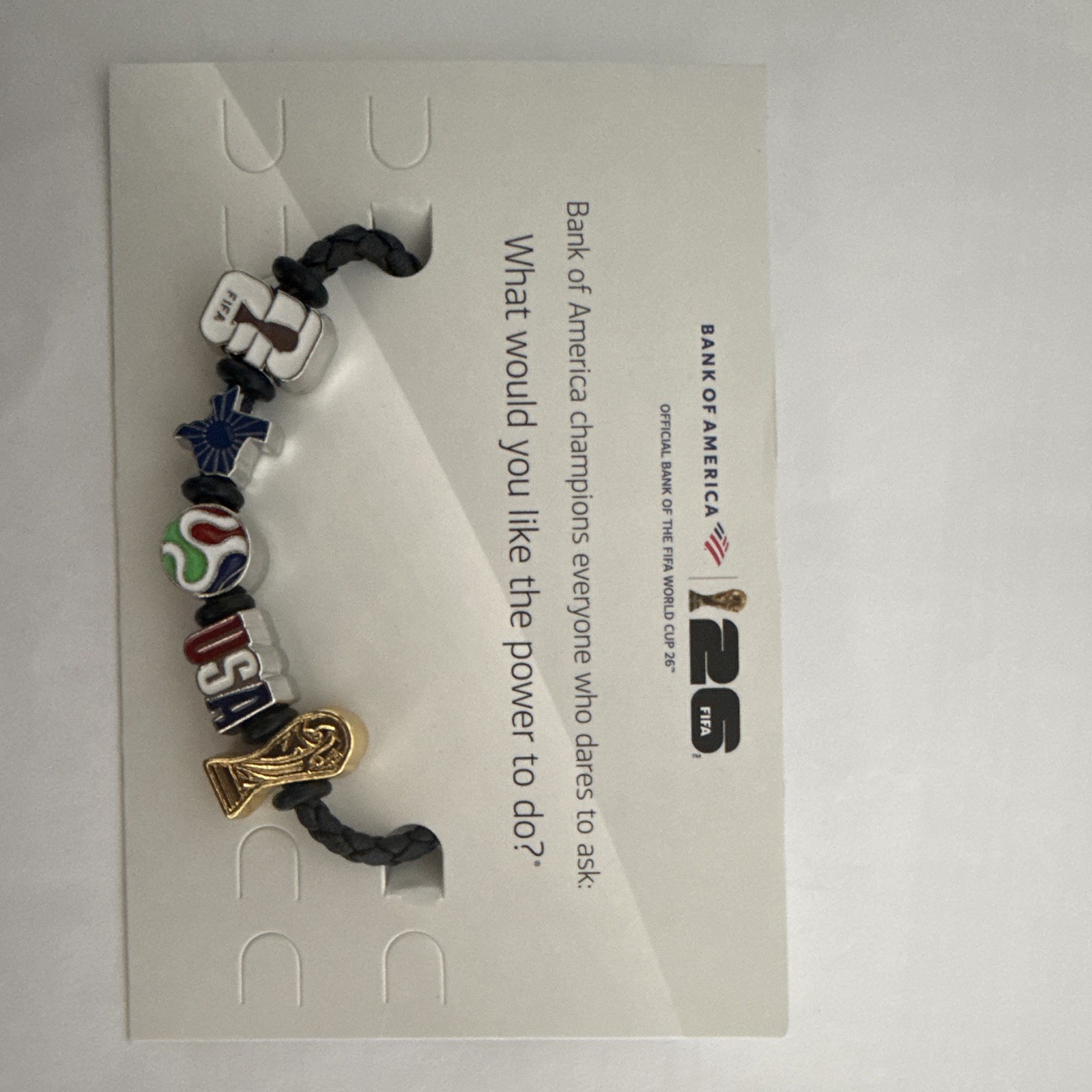 BANK OF AMERICA FIFA World Cup 2026 USA Bead Charm Braided Cord Bracelet