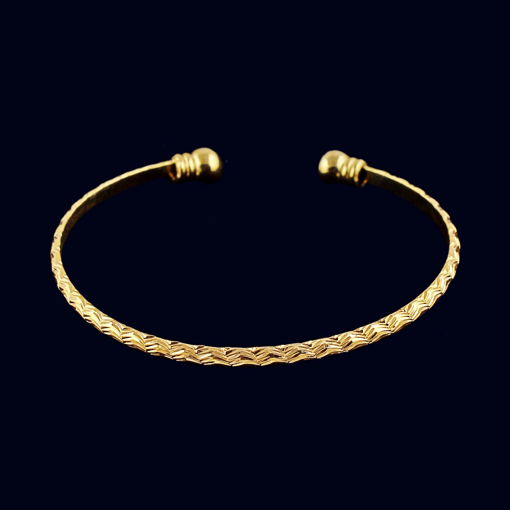18K Gold Plated Brass Torque Cuff Bangle Bracelet 60mm P282