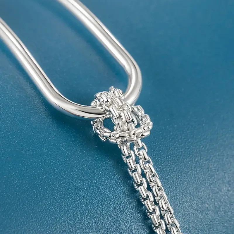 New S925 Silver Minimalist Geometric Collage Bracelet Women’s Jewelry Exquisite