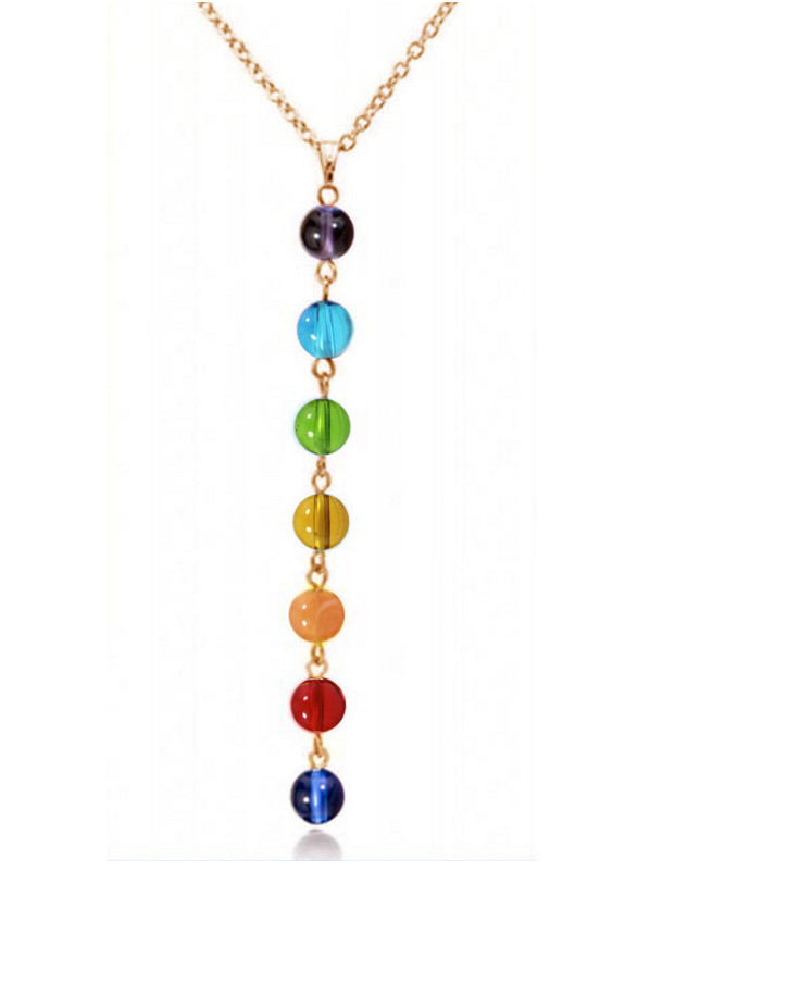 Chakra Colorful Yoga Beads Bracelet Necklace Chain Link Finger Hand Harness S10